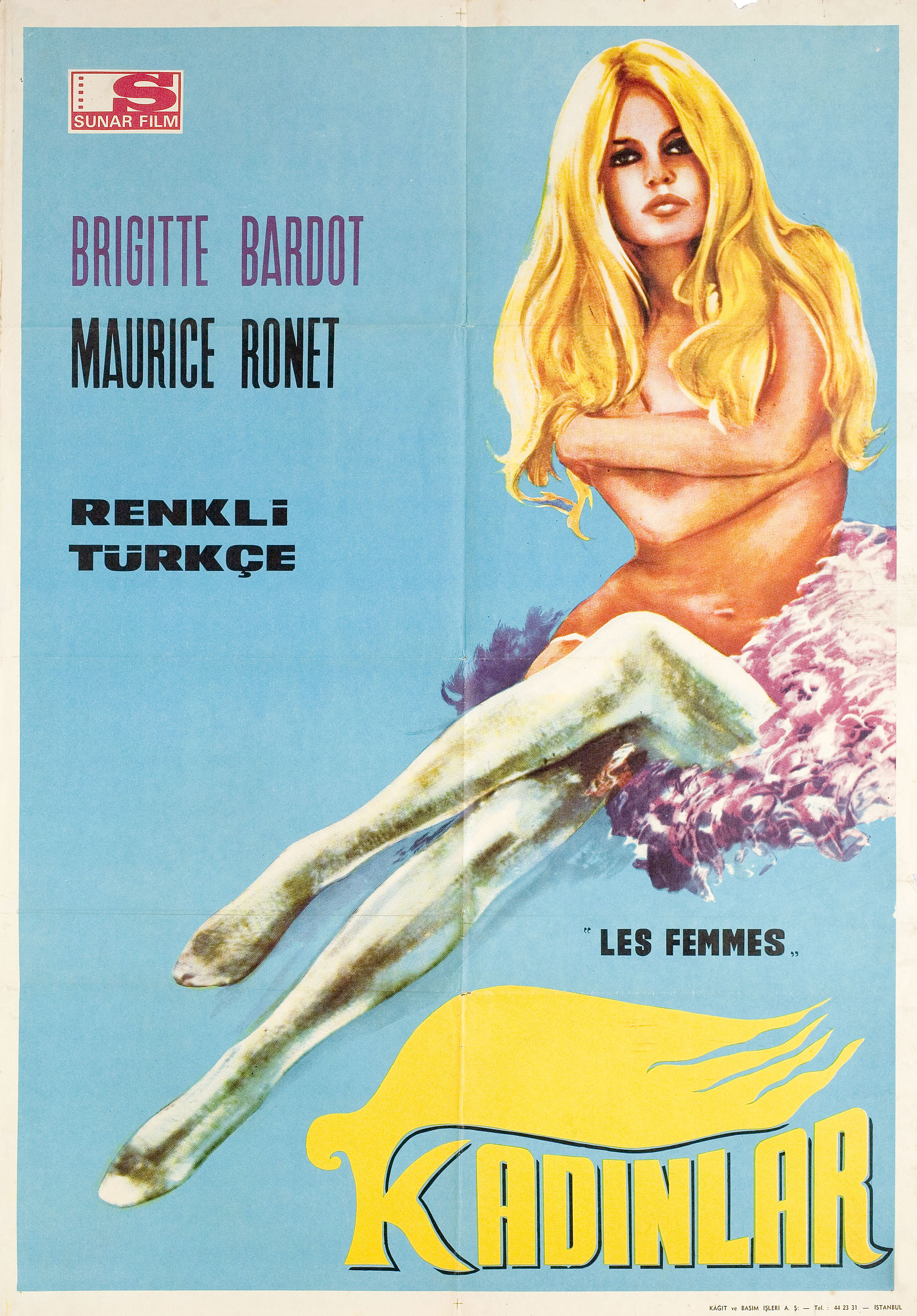 Женщины (Les femmes, 1969), режиссёр Жан Орель, художественный постер к фильму (Турция, 1969 год)