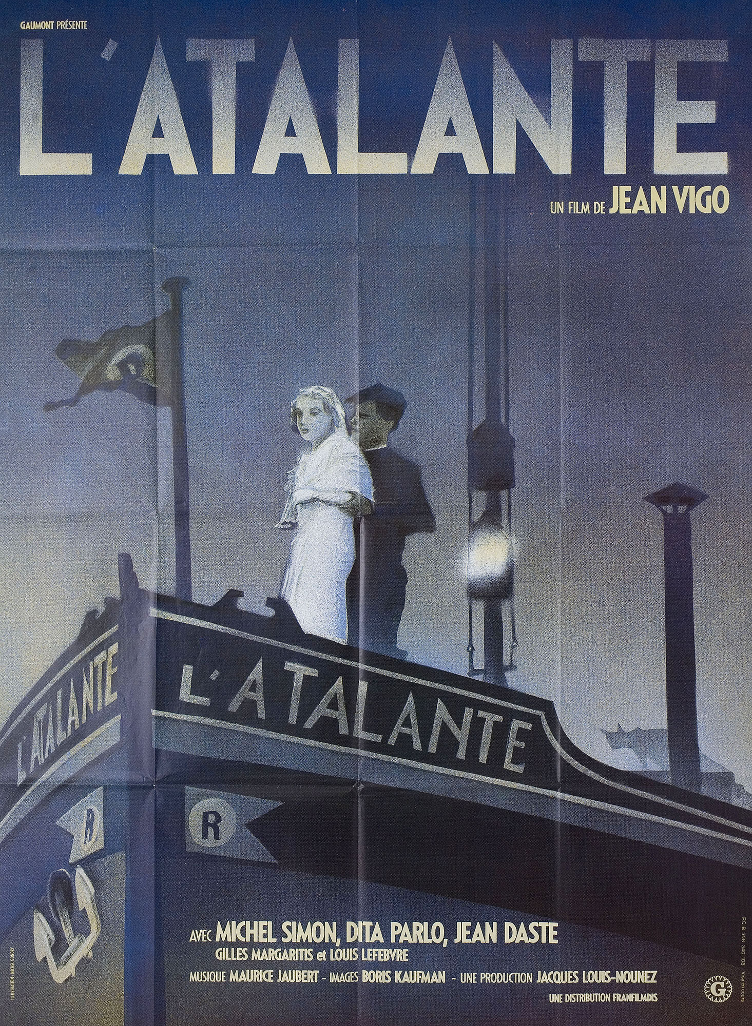 Аталанта (LAtalante, 1934), режиссёр Жан Виго, художественный постер к фильму (Франция, 1980 год), автор Мишель Гондри