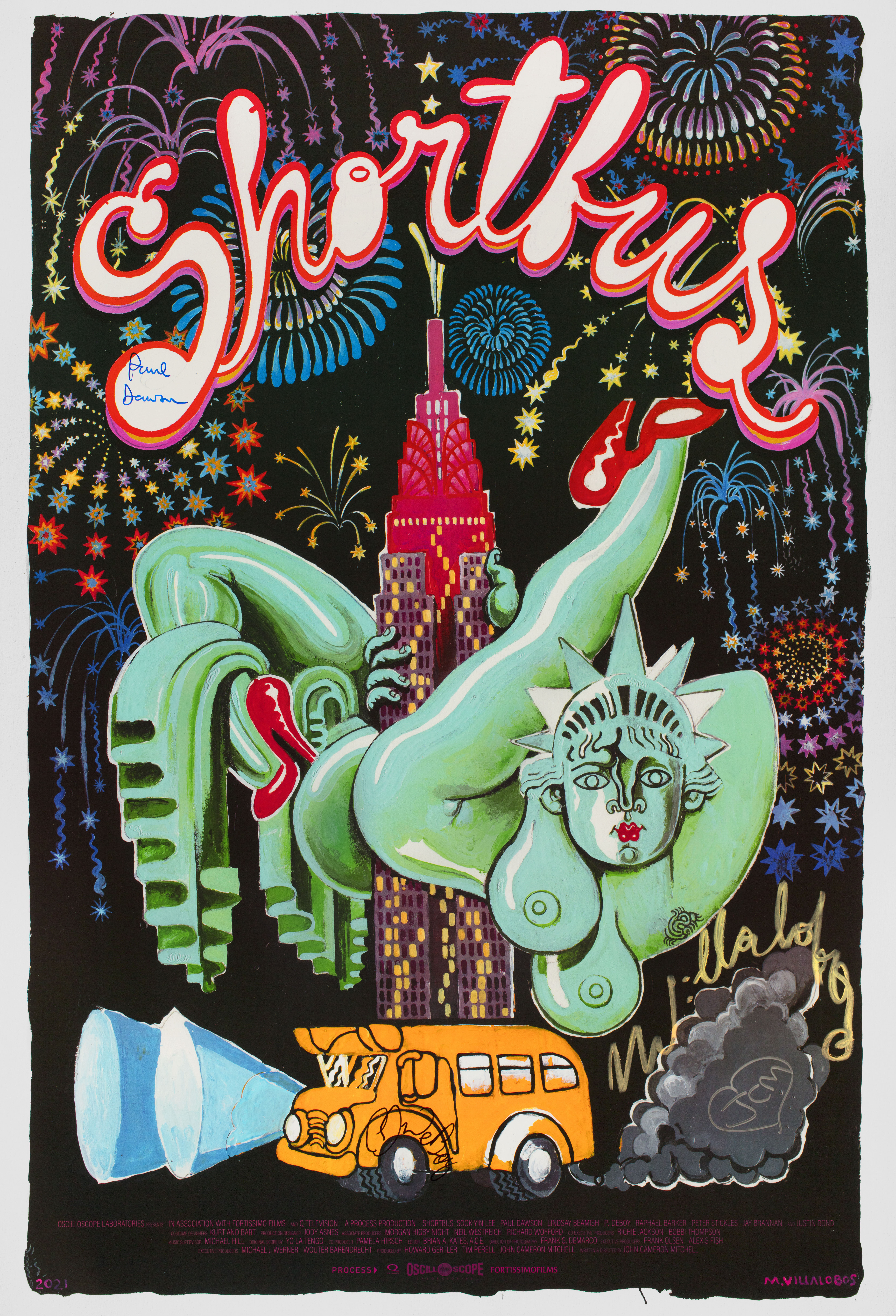 Клуб Shortbus (Shortbus, 2006), режиссёр Джон Кэмерон Митчелл, иллюстрированный постер к фильму (США, 2022 год), автор Мигель Вильялобос_1