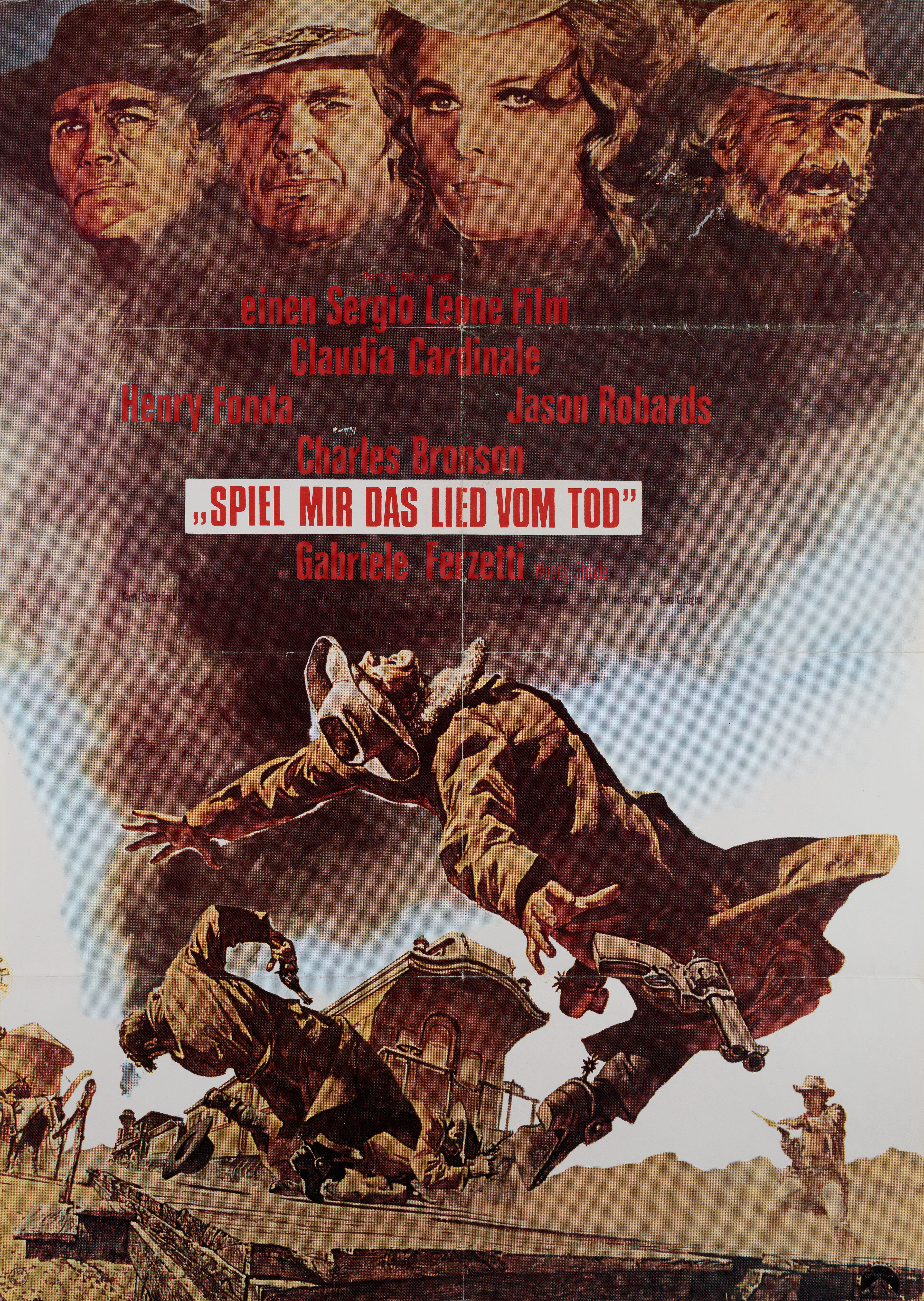 Однажды на Диком Западе (Once Upon a Time in the West, 1968), режиссёр Серджио Леоне, художественный постер к фильму (Германия, 1968 год)