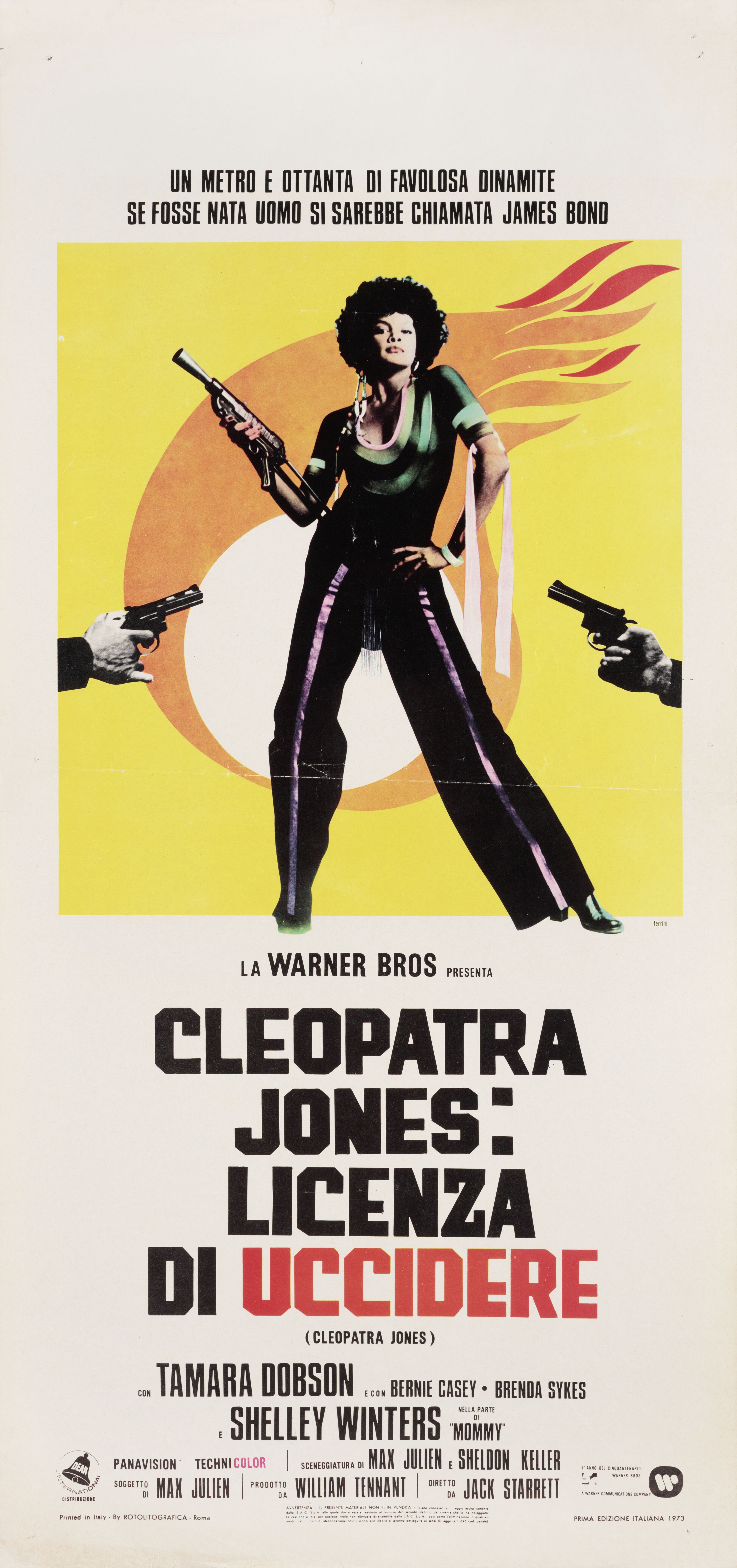 Клеопатра Джонс (Cleopatra Jones, 1973), режиссёр Джек Старретт, художественный постер к фильму (Италия, 1973 год)