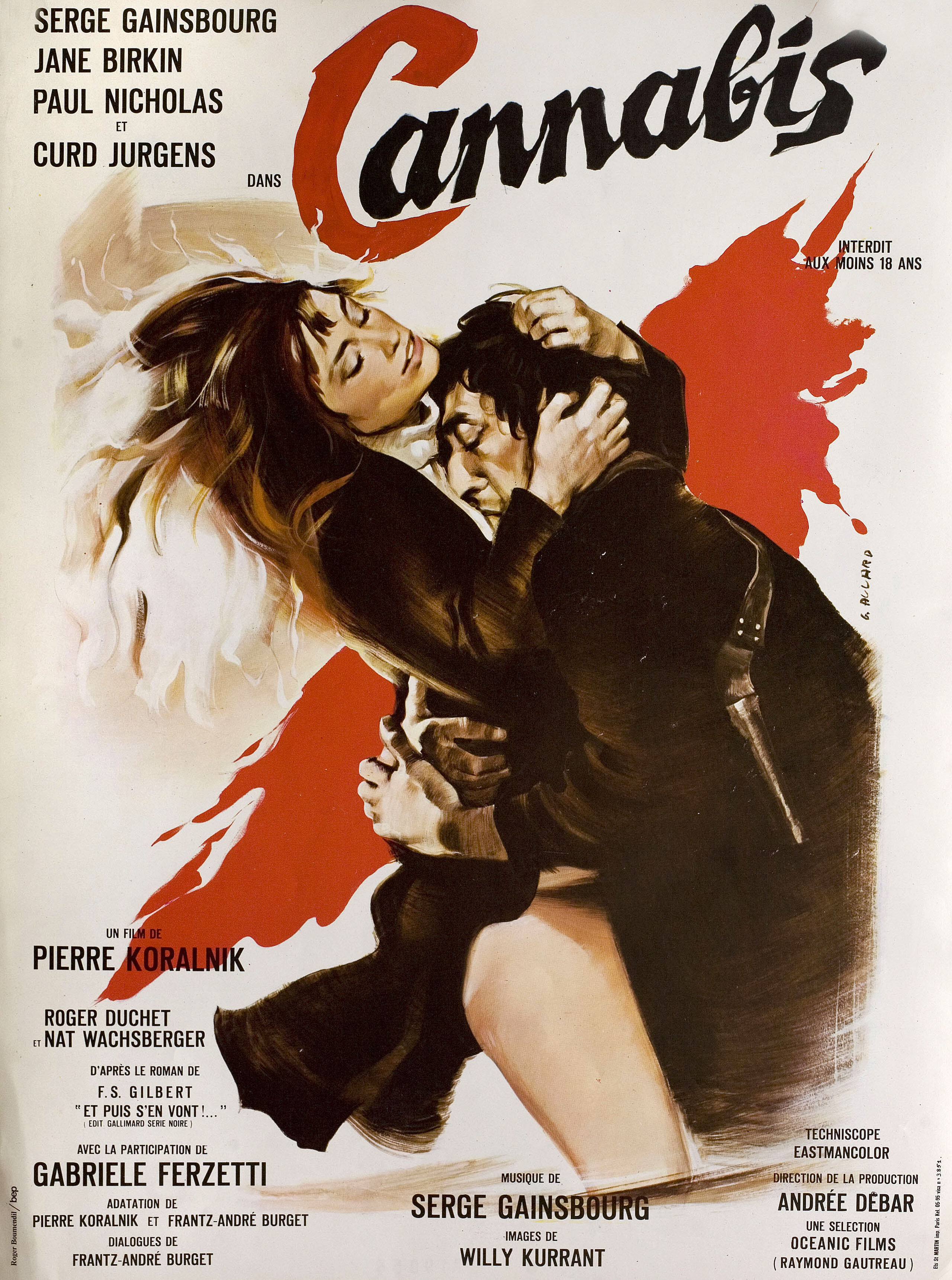Марихуана (Cannabis, 1970), режиссёр Пьер Коральник, художественный постер к фильму (Франция, 1969 год)