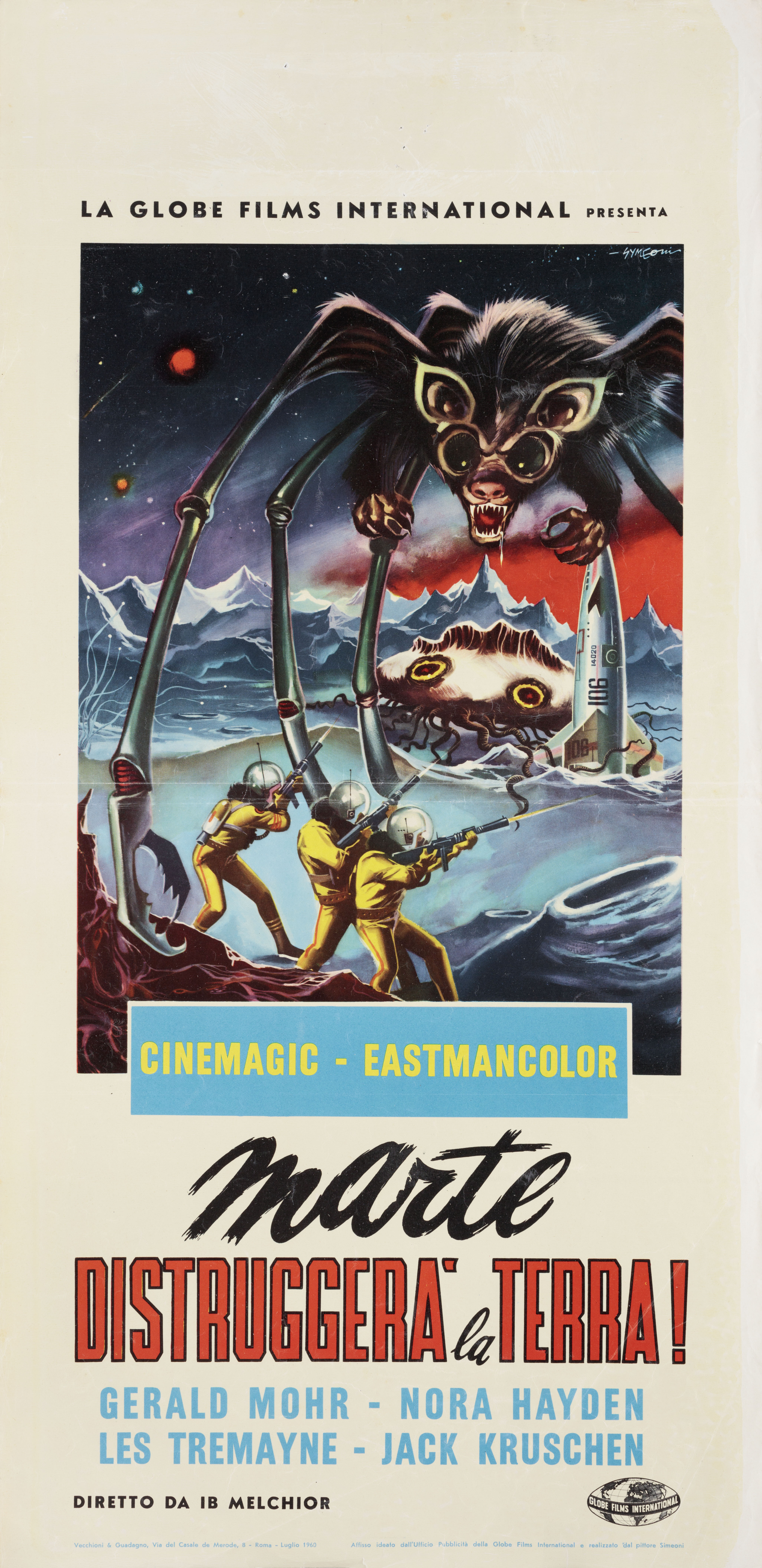Грозная красная планета (The Angry Red Planet, 1959), режиссёр Иб Мельхиор, художественный постер к фильму (Италия, 1960 год), автор Сандро Симеони