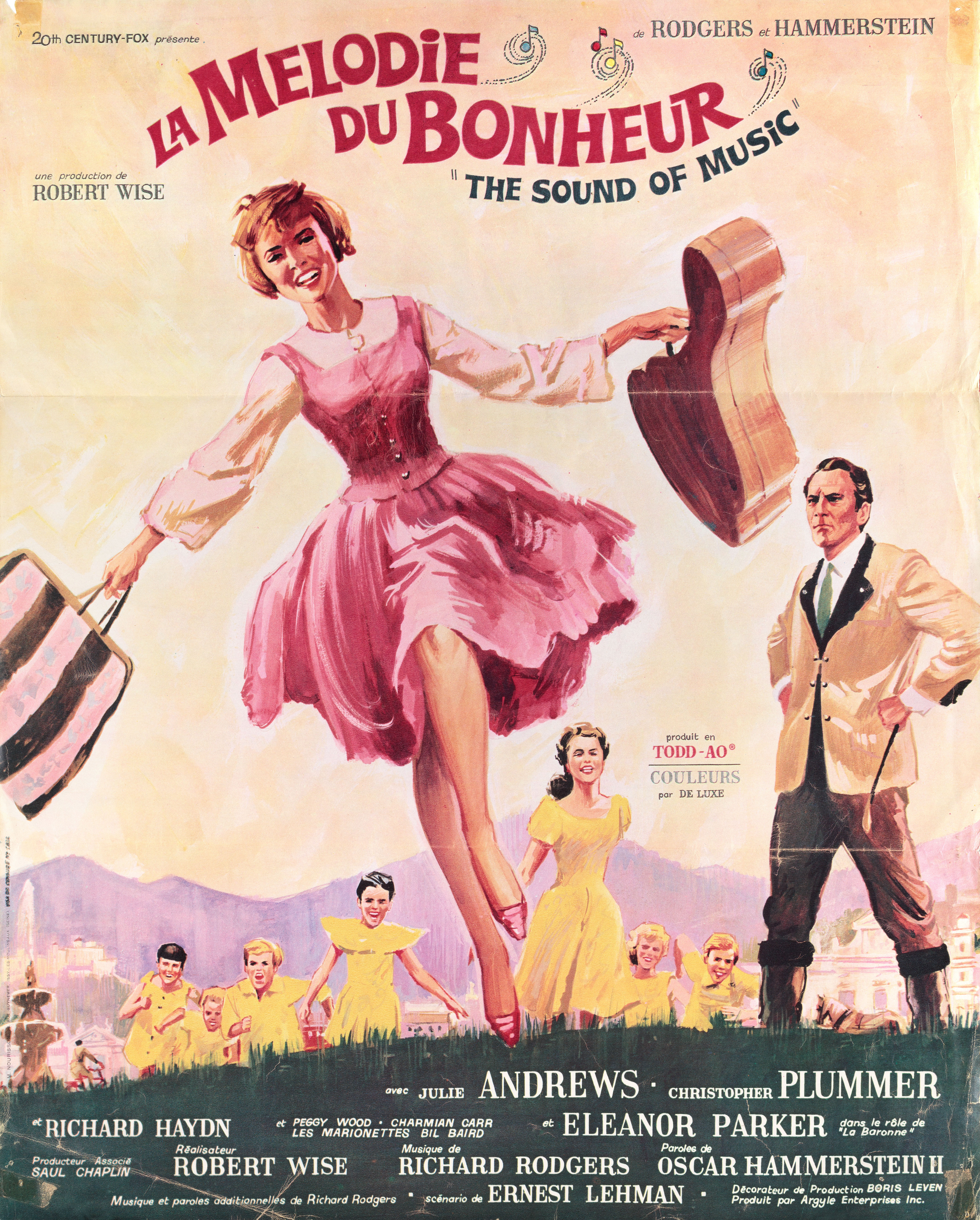 Звуки музыки (The Sound of Music, 1965), режиссёр Роберт Уайз, художественный постер к фильму (Франция, 1965 год), автор Говард Терпнинг
