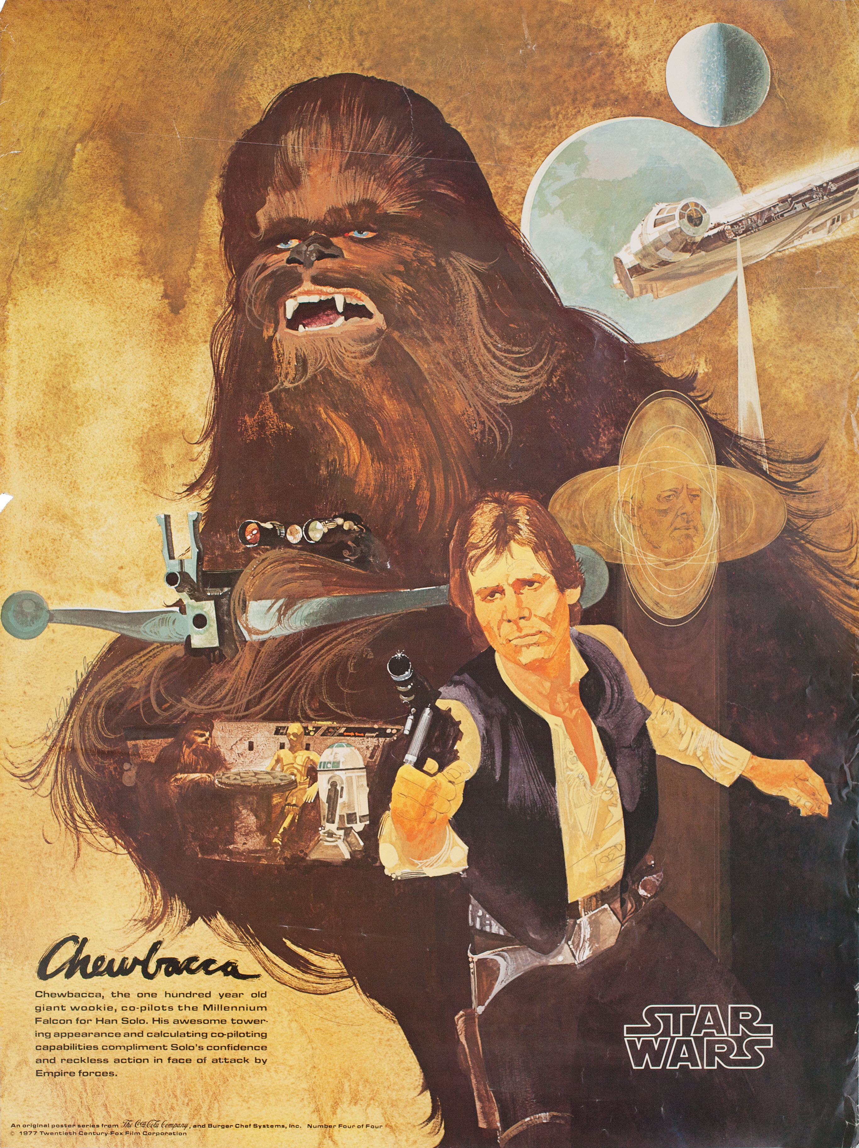 Звёздные войны: Эпизод 4 – Новая надежда (Star Wars, 1977), режиссёр Джордж Лукас, художественный постер к фильму (США, 1977 год), автор Дель Николс_1