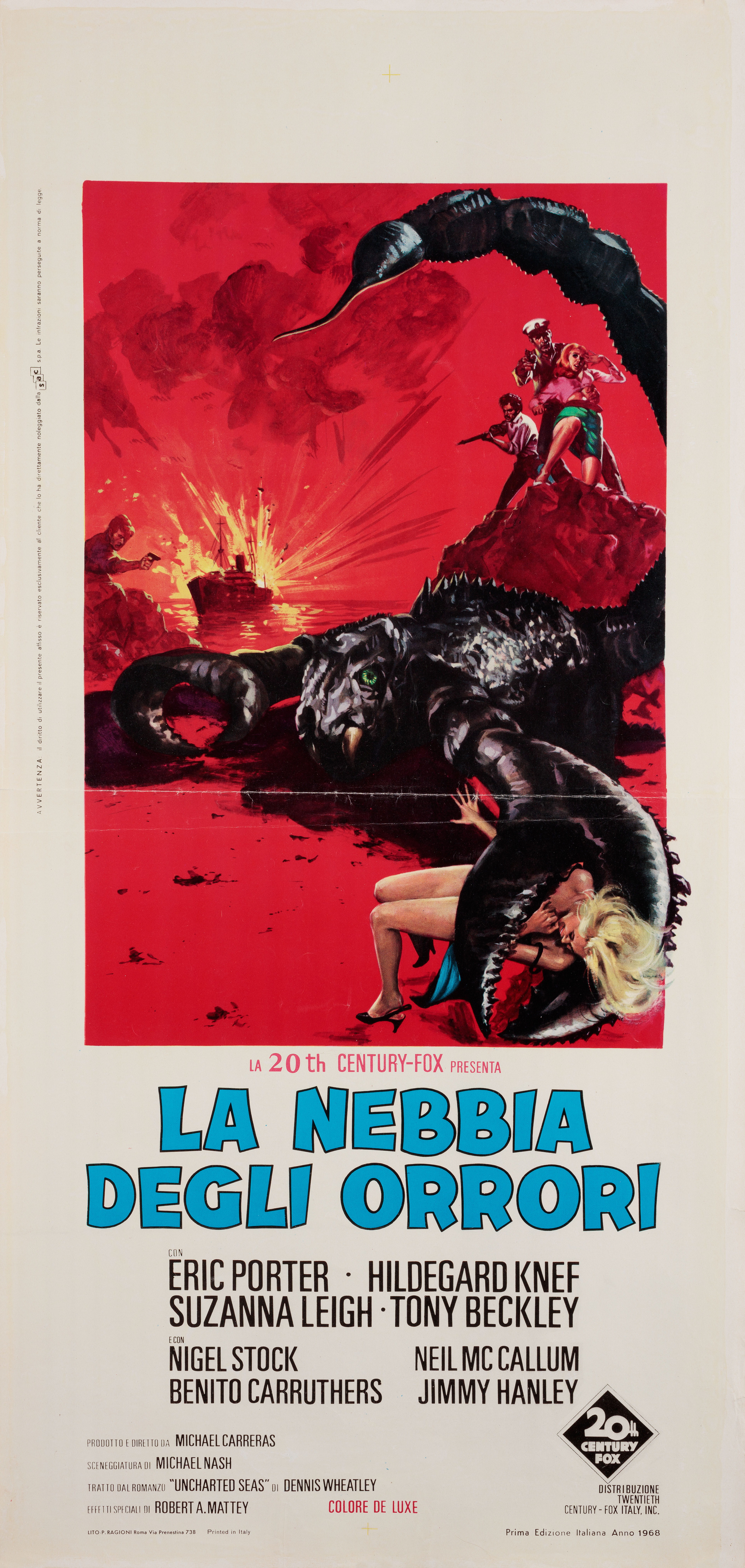 Затерянный континент (The Lost Continent, 1968), режиссёр Майкл Каррерас, художественный постер к фильму (Италия, 1968 год)