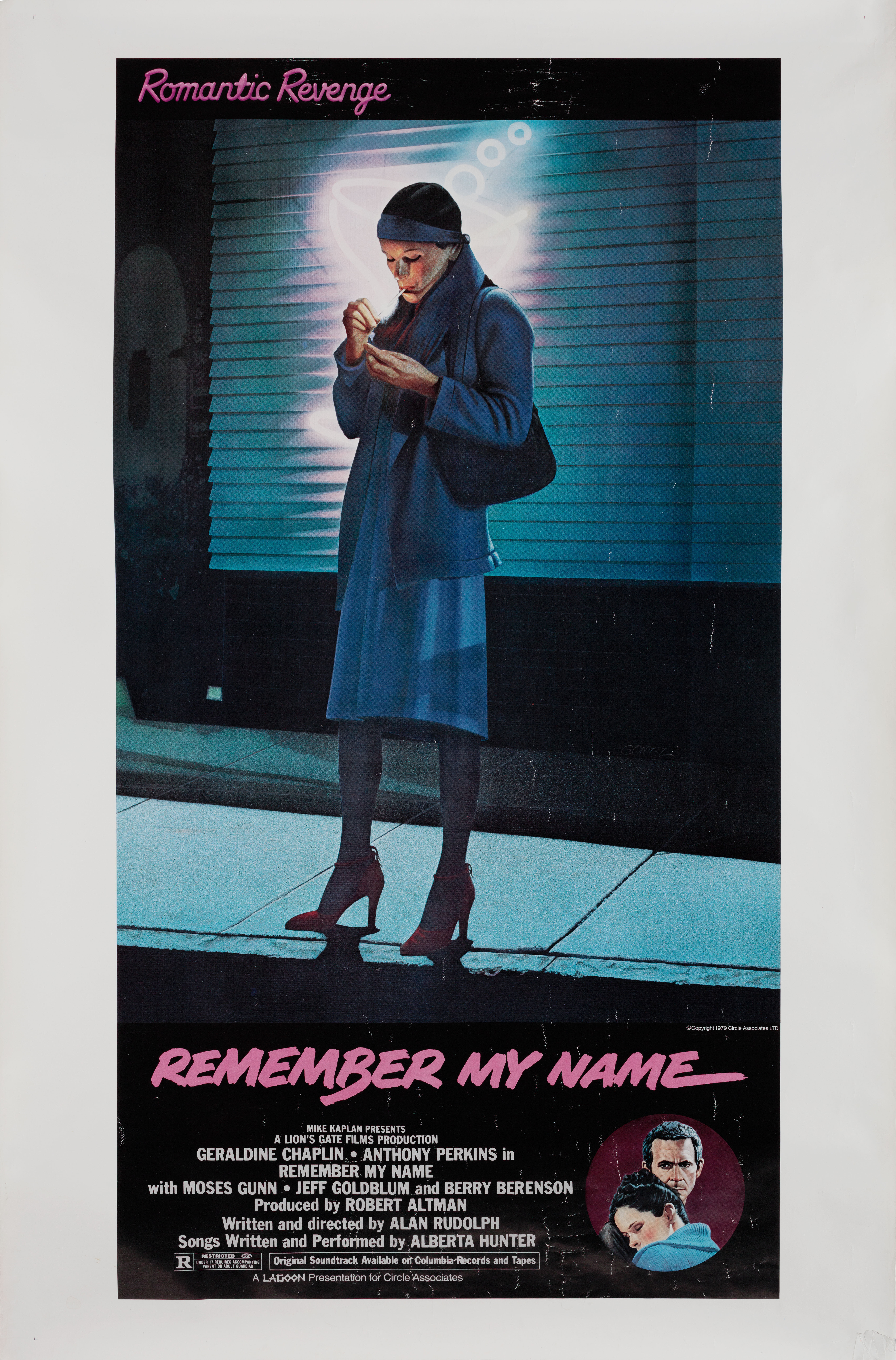 Запомни мое имя (Remember My Name, 1978), режиссёр Алан Рудольф, иллюстрированный постер к фильму (США, 1978 год), автор Майк Каплан, Игнасио Гомес