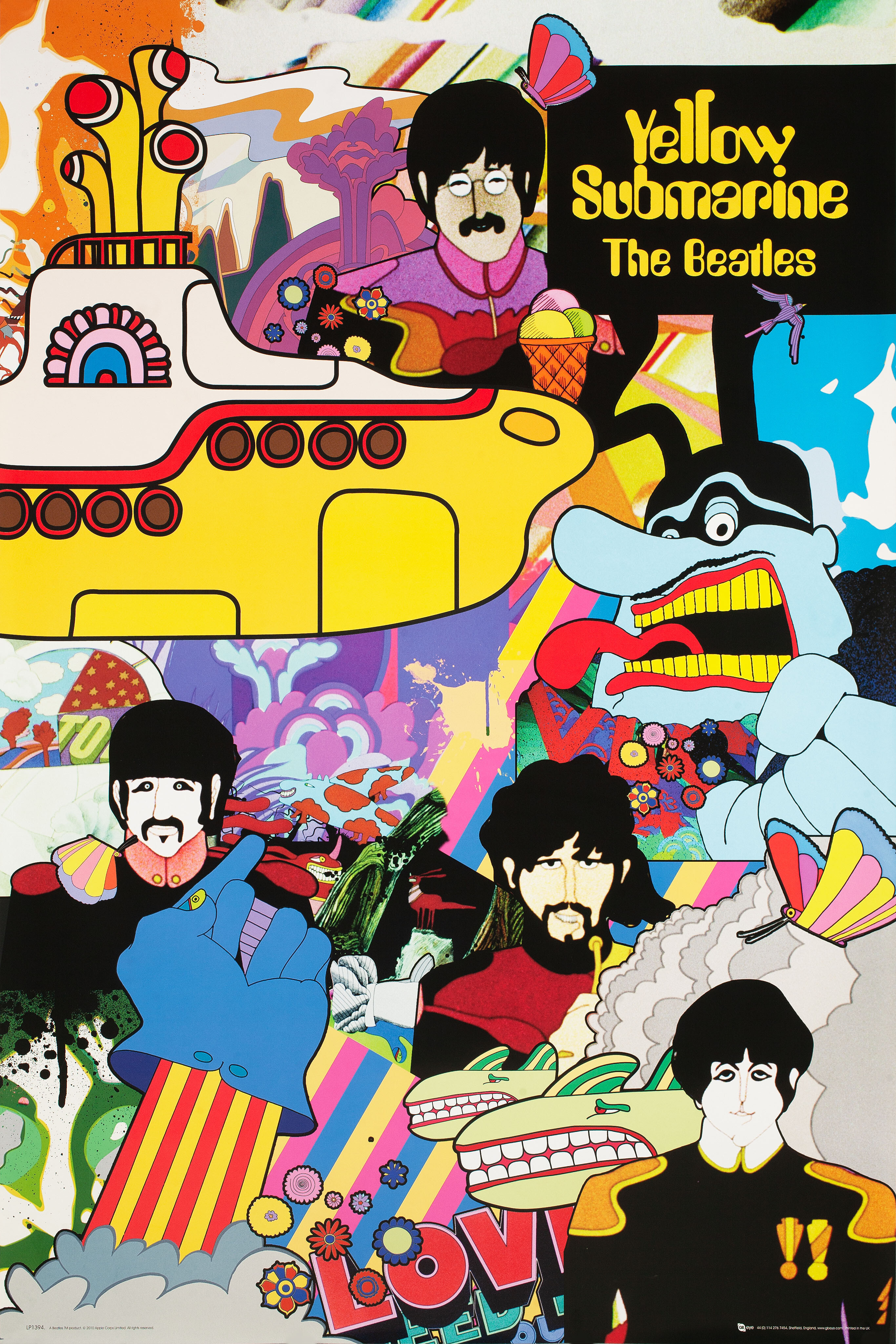 Желтая подводная лодка (Yellow Submarine, 1968), режиссёр Джордж Даннинг, иллюстрированный постер к фильму (Чехословакия, 2010 год)