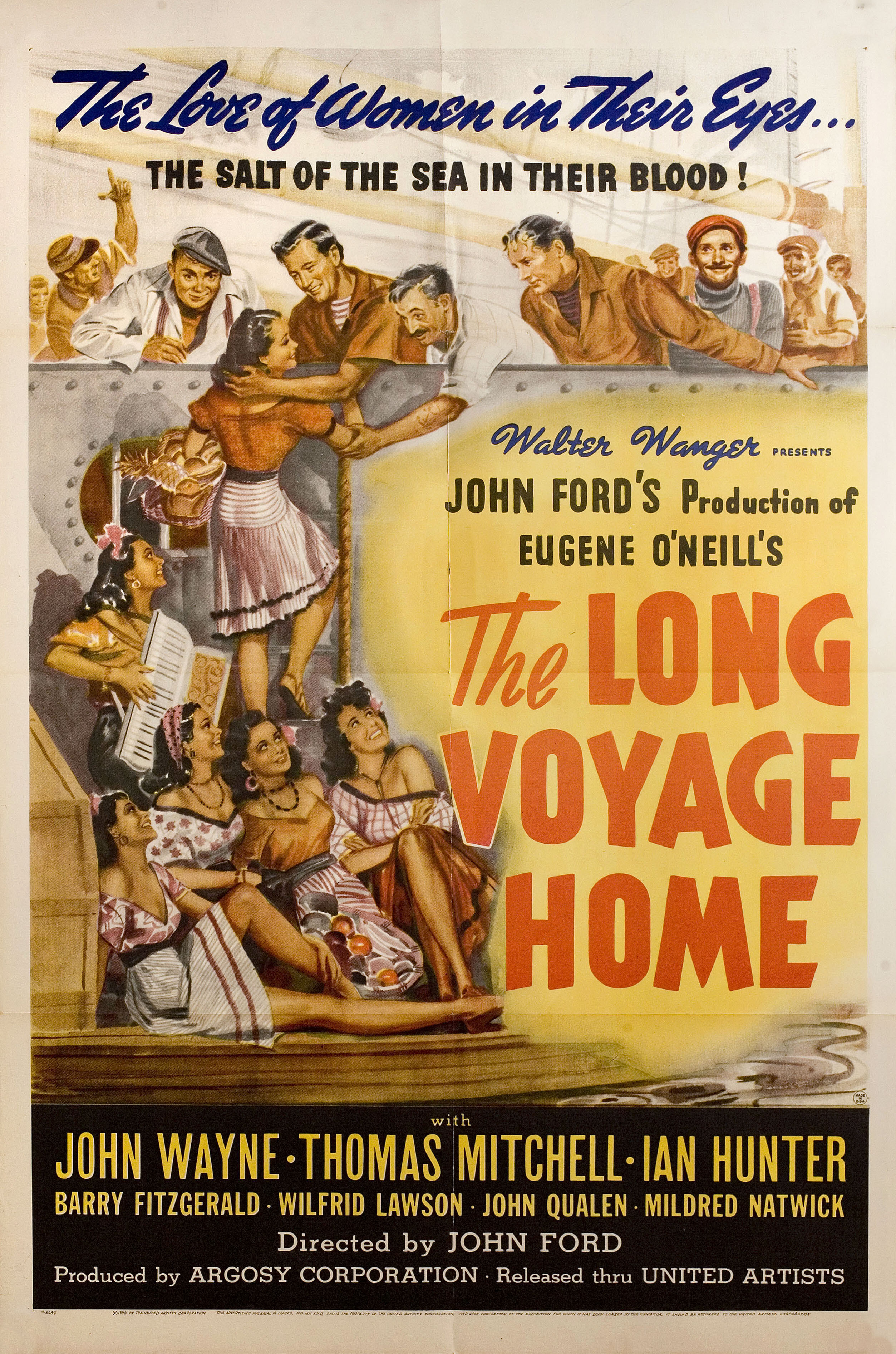 Долгий путь домой (The Long Voyage Home, 1940), режиссёр Джон Форд, художественный постер к фильму (США, 1940 год)