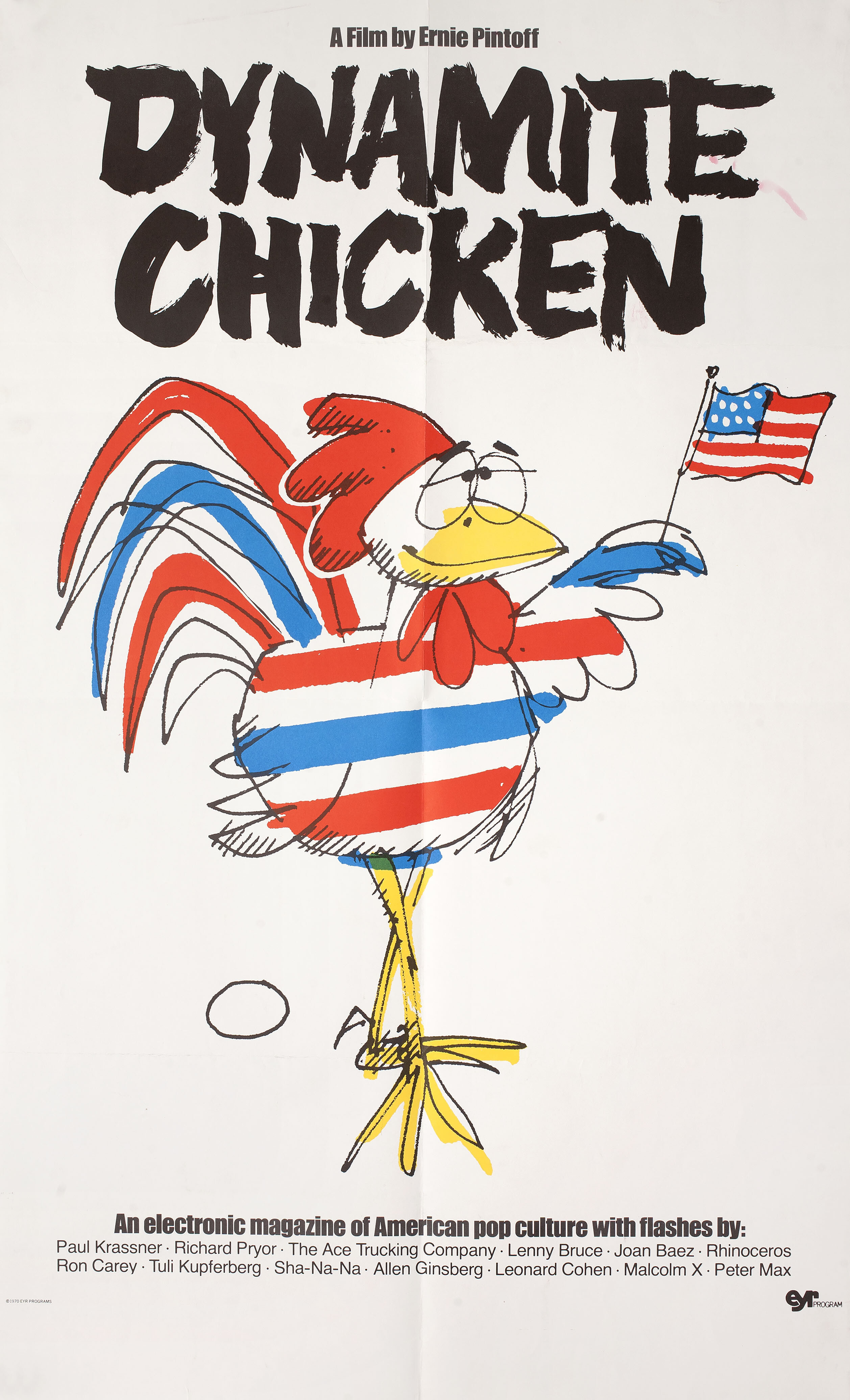 Цыплёнок-динамит (Dynamite Chicken, 1971), режиссёр Эрнест Пинтофф, иллюстрированный постер к фильму (США, 1971 год), автор Эрнест Пинтофф