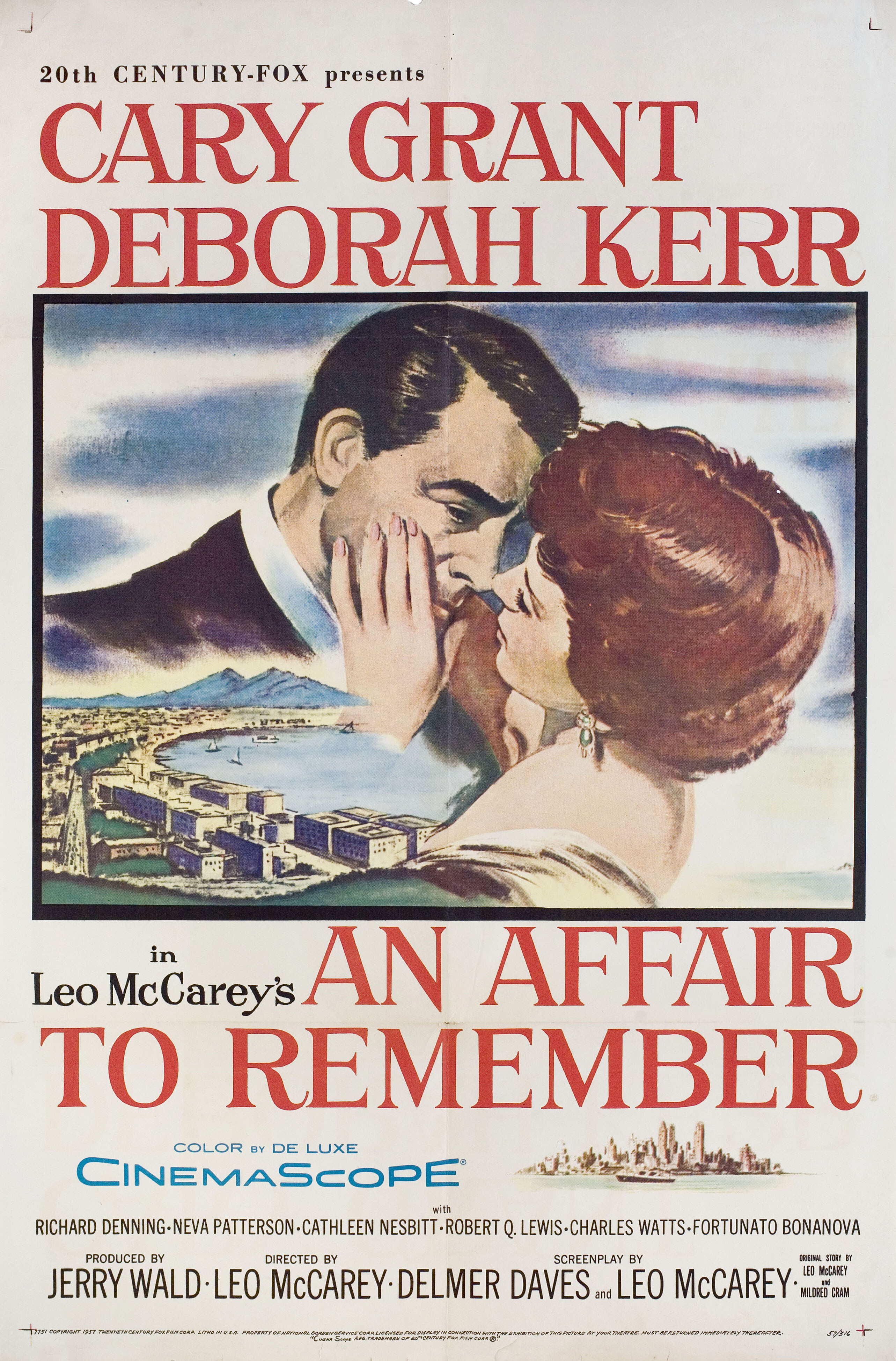 Незабываемый роман (An Affair to Remember, 1957), режиссёр Лео МакКери, художественный постер к фильму (США, 1957 год)