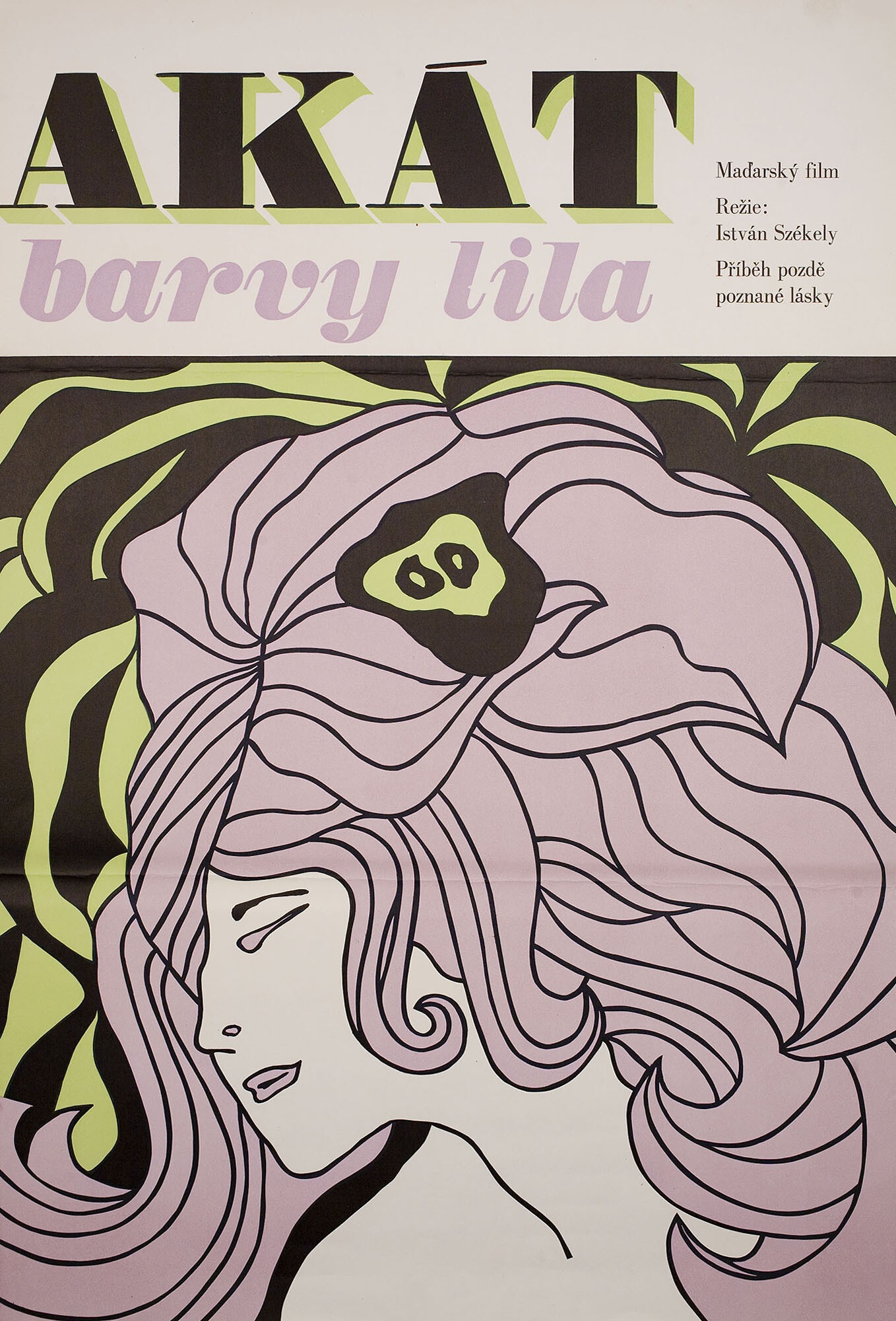 Девушка, которой нравились фиолетовые цветы (The Girl Who Liked Purple Flowers, 1973), режиссёр Стив Секели, иллюстрированный постер к фильму (Чехословакия, 1973 год)