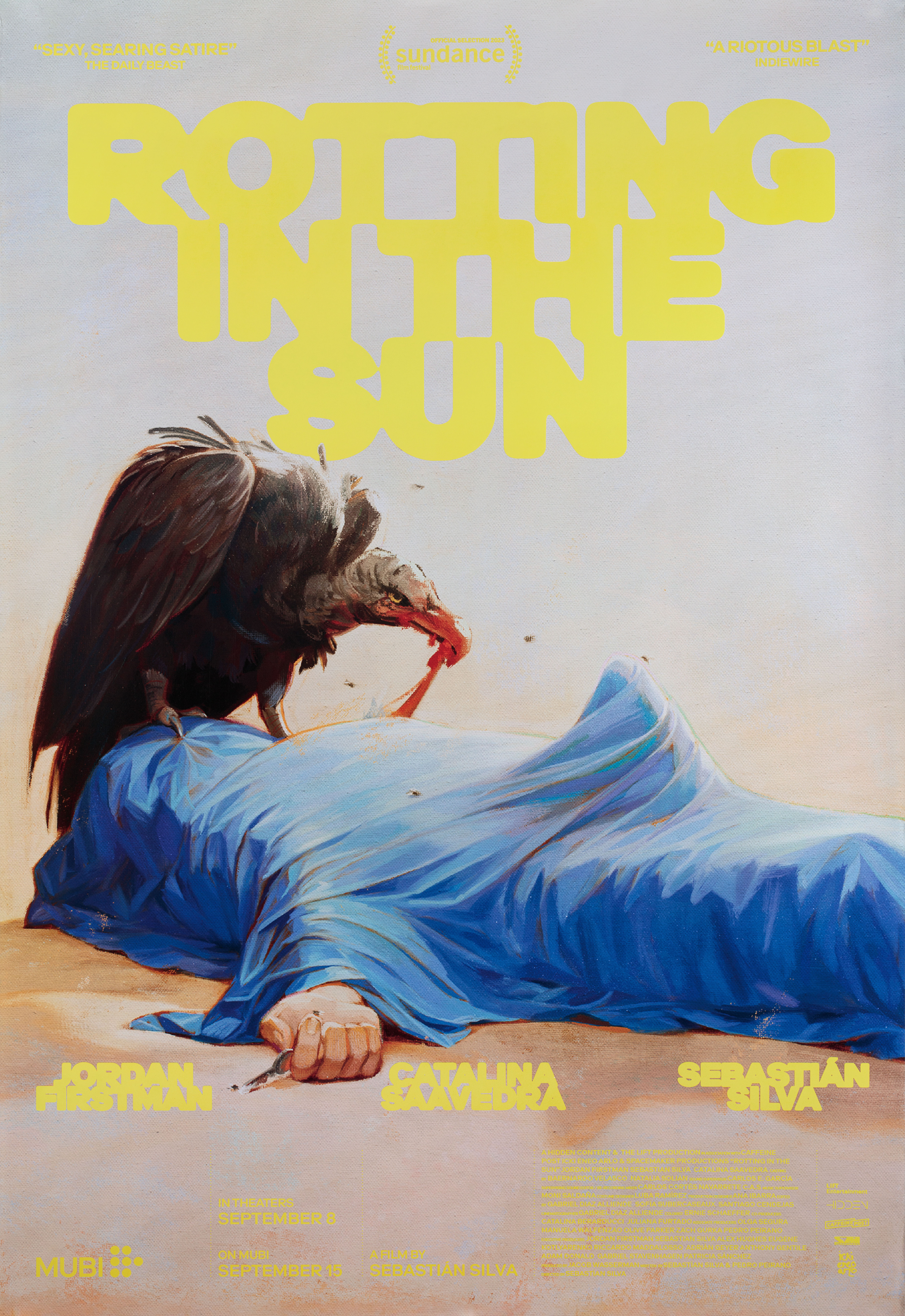 Истлевший на солнце (Rotting in the Sun, 2023), режиссёр Себастьян Силва, художественный постер к фильму (США, 2023 год), автор Игнаси Монреаль