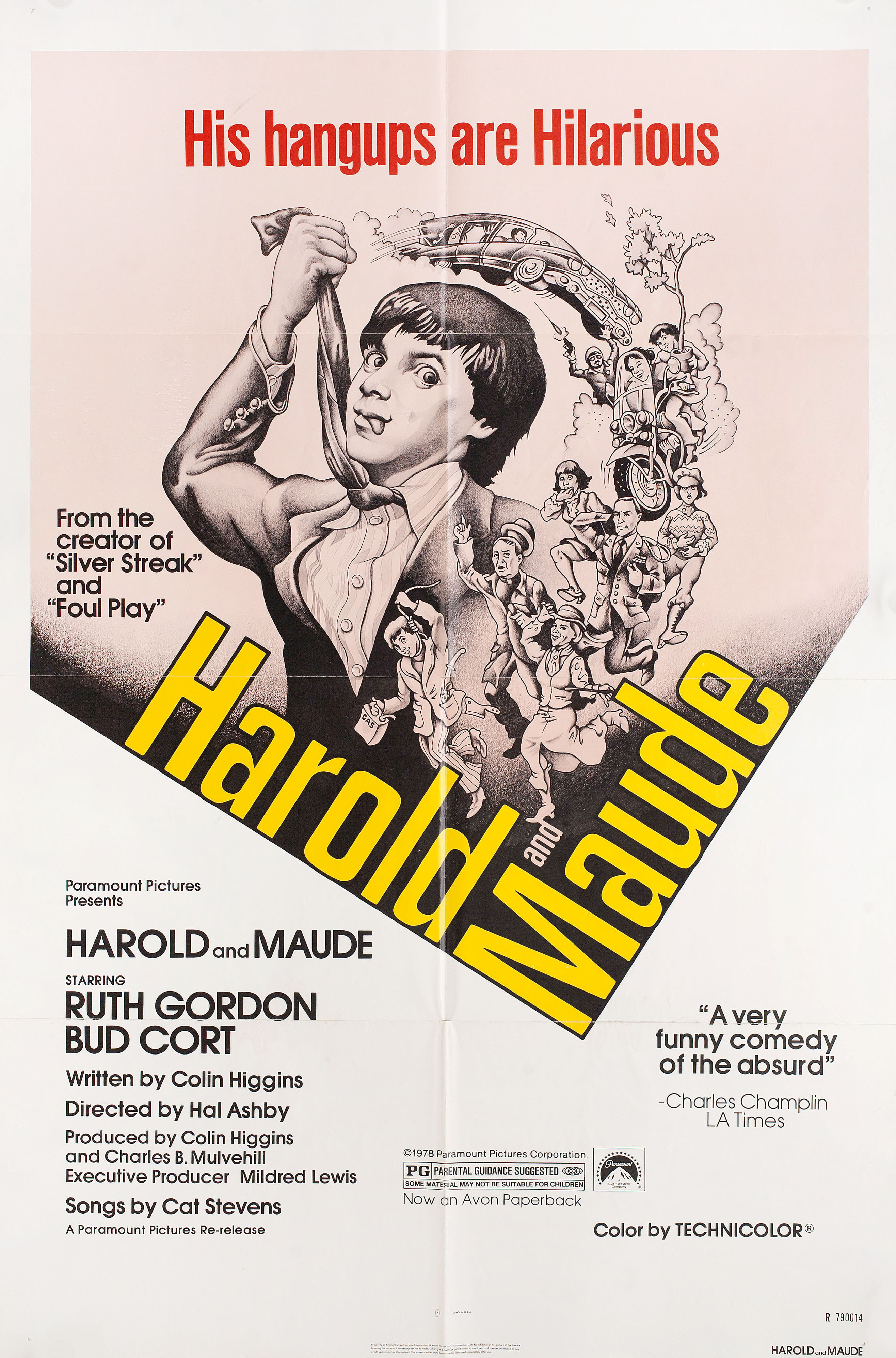 Гарольд и Мод (Harold and Maude, 1971), режиссёр Хэл Эшби, иллюстрированный постер к фильму (США, 1979 год)
