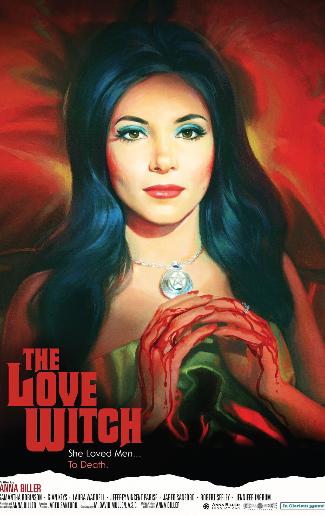 Ведьма любви (The Love Witch, 2016), режиссёр Анна Биллер, художественный постер к фильму (США, 2016 год), автор Фред Дэвис, Майкл Кельш