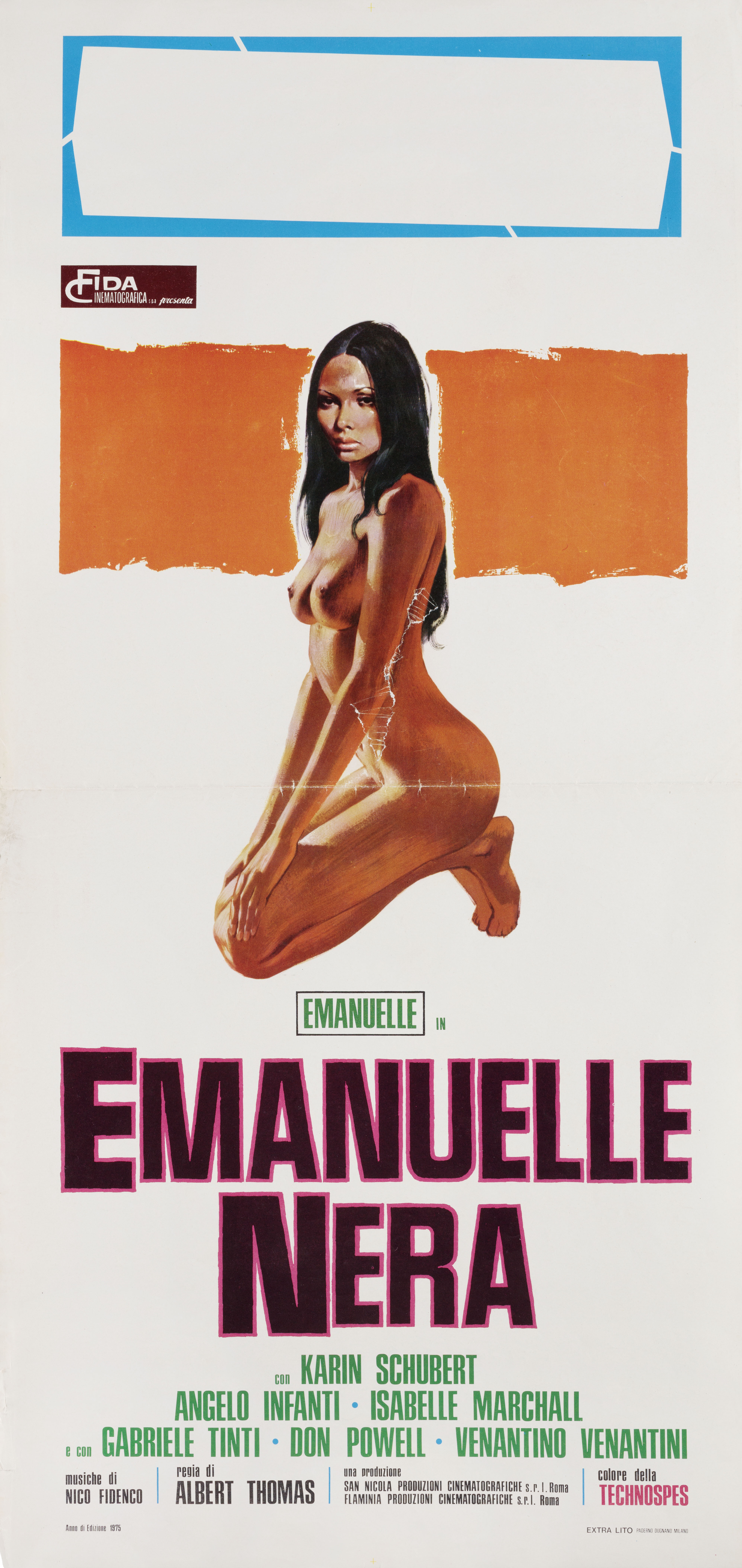 Чёрная Эммануэль (Black Emanuelle, 1975), режиссёр Битто Альбертини, художественный постер к фильму (Италия, 1975 год)