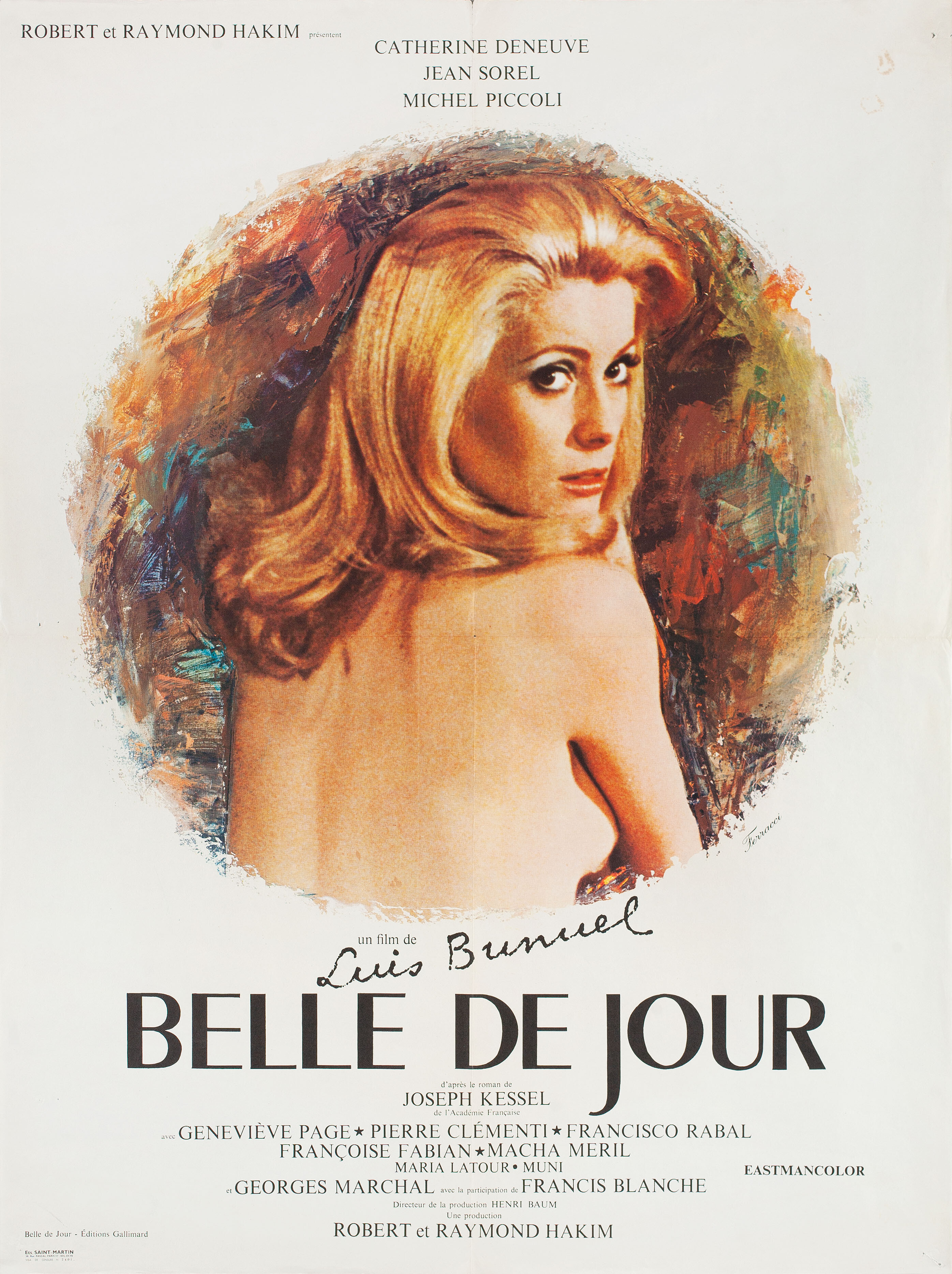 Дневная красавица (Belle de Jour, 1967), режиссёр Луис Бунюэль, художественный постер к фильму (Франция, 1970 год), автор Рене Ферраччи