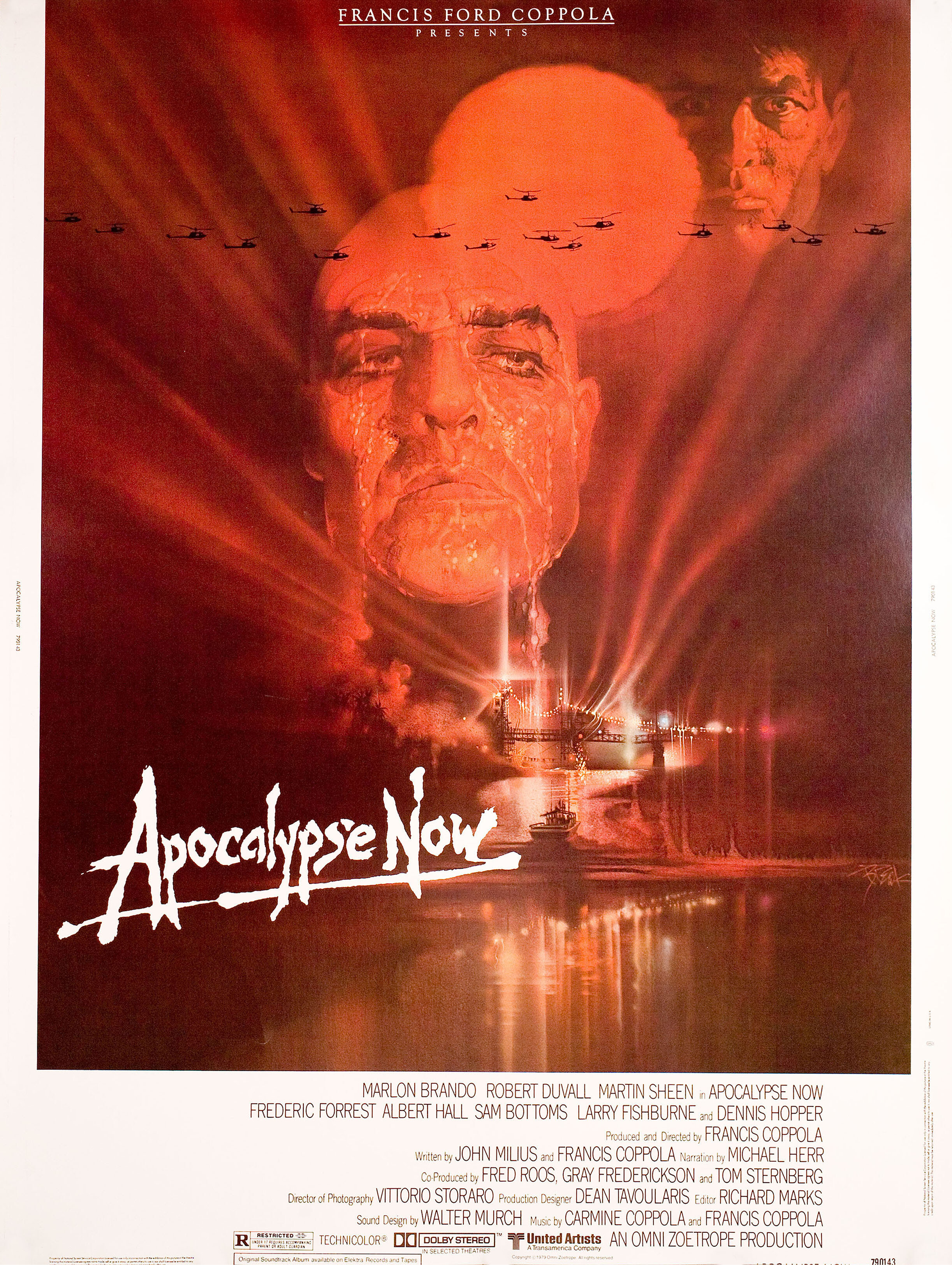 Апокалипсис сегодня (Apocalypse Now, 1979), режиссёр Фрэнсис Форд Коппола, иллюстрированный постер к фильму (США, 1979 год), автор Боб Пик_1