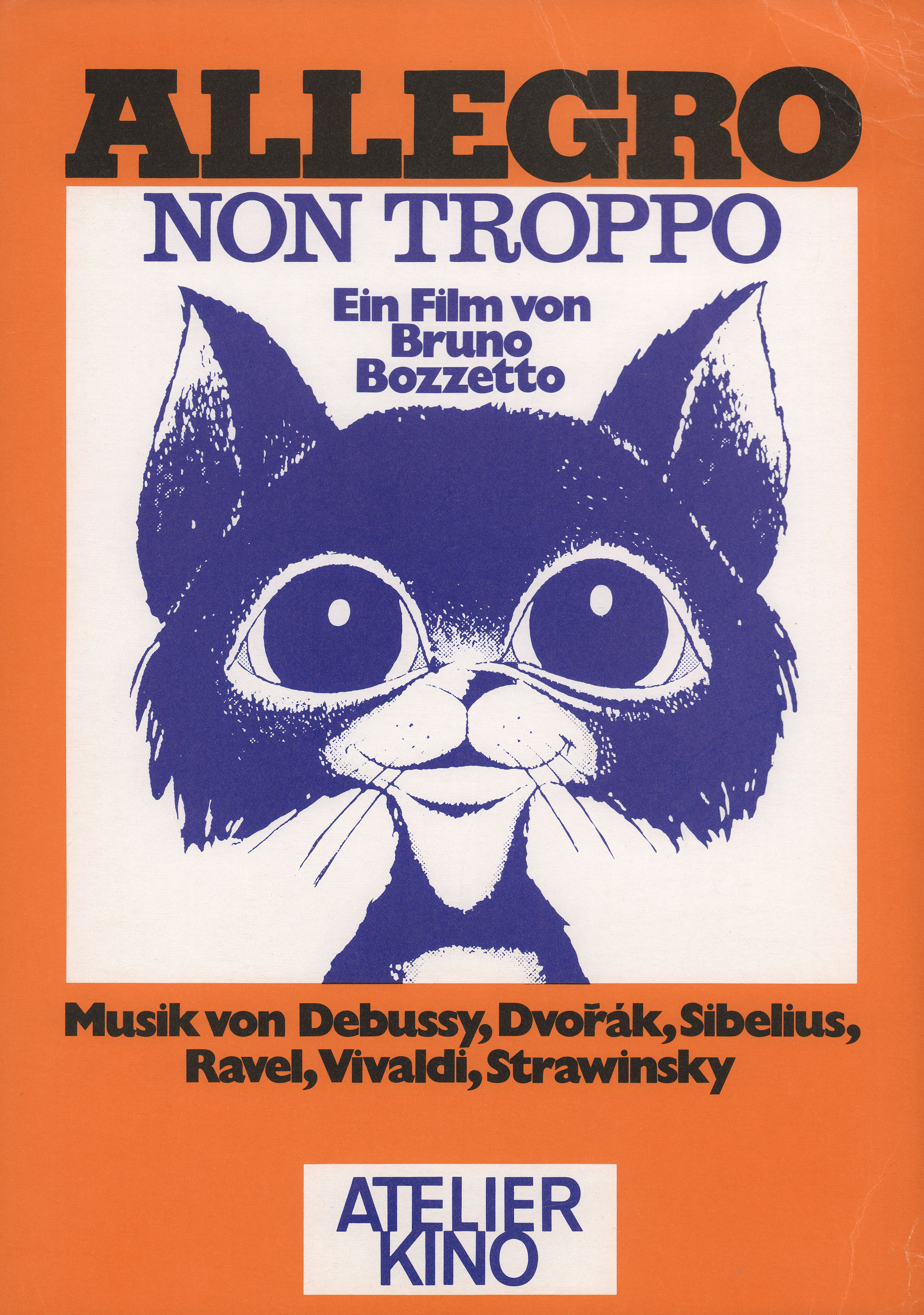 Не очень весело (Allegro non troppo, 1976), режиссёр Бруно Боццетто, иллюстрированный постер к фильму (Германия, 1976 год)