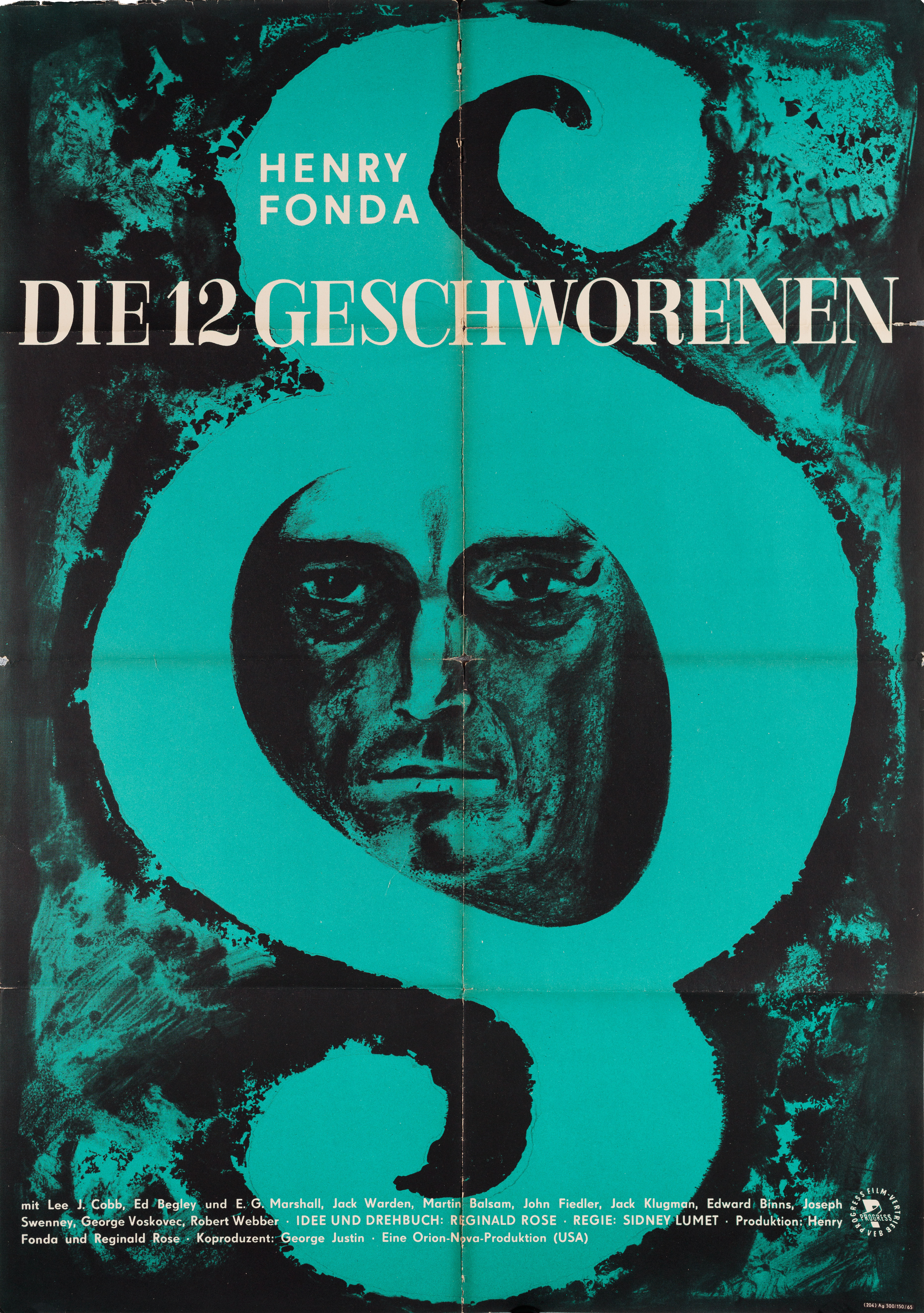 12 разгневанных мужчин (12 Angry Men, 1957), режиссёр Сидни Люмет, иллюстрированный постер к фильму (East Германия, 1965 год)
