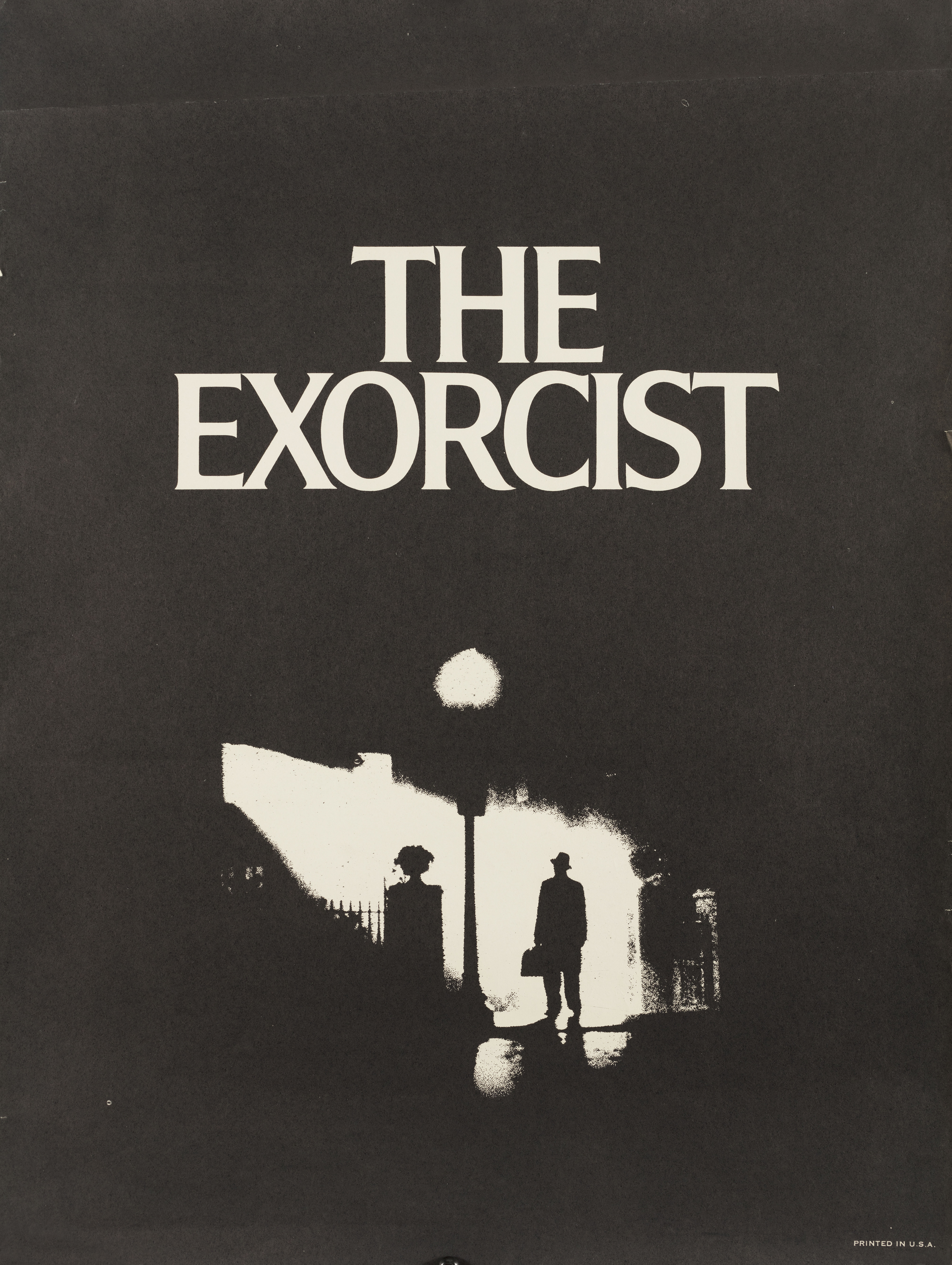 Изгоняющий дьявола (The Exorcist, 1973), режиссёр Уильям Фридкин, минималистичный постер к фильму (США, 1974 год), автор Билл Голд, Дик Найп