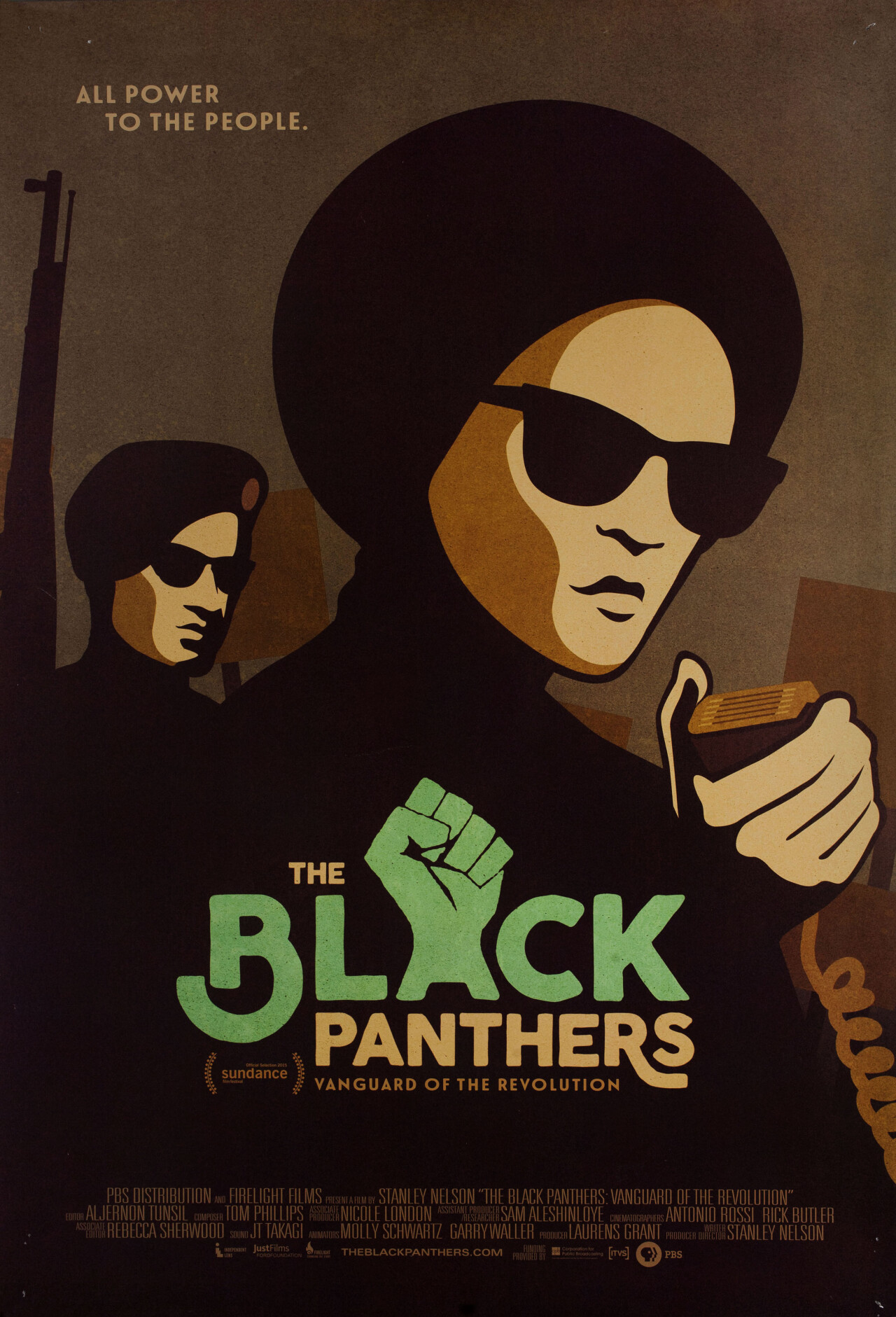 Черные пантеры: Передовой отряд революции (The Black Panthers Vanguard of the Revolution, 2015), режиссёр Стэнли Нельсон, американский постер к фильму (графический дизайн, 2015 год)