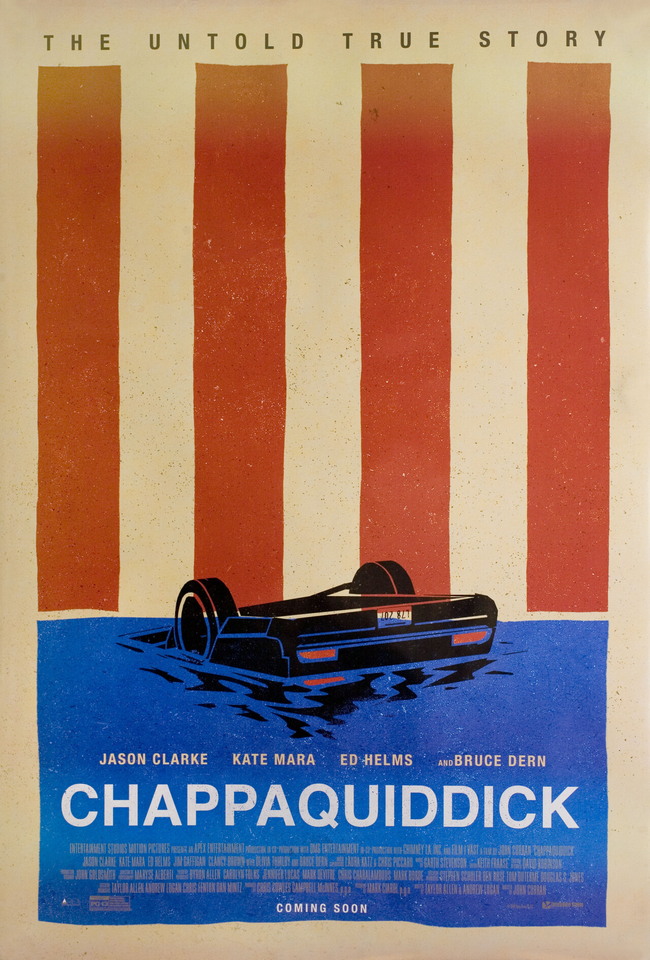 Чаппакуиддик (Chappaquiddick, 2017), режиссёр Джон Карран, американский постер к фильму (графический дизайн, 2017 год)