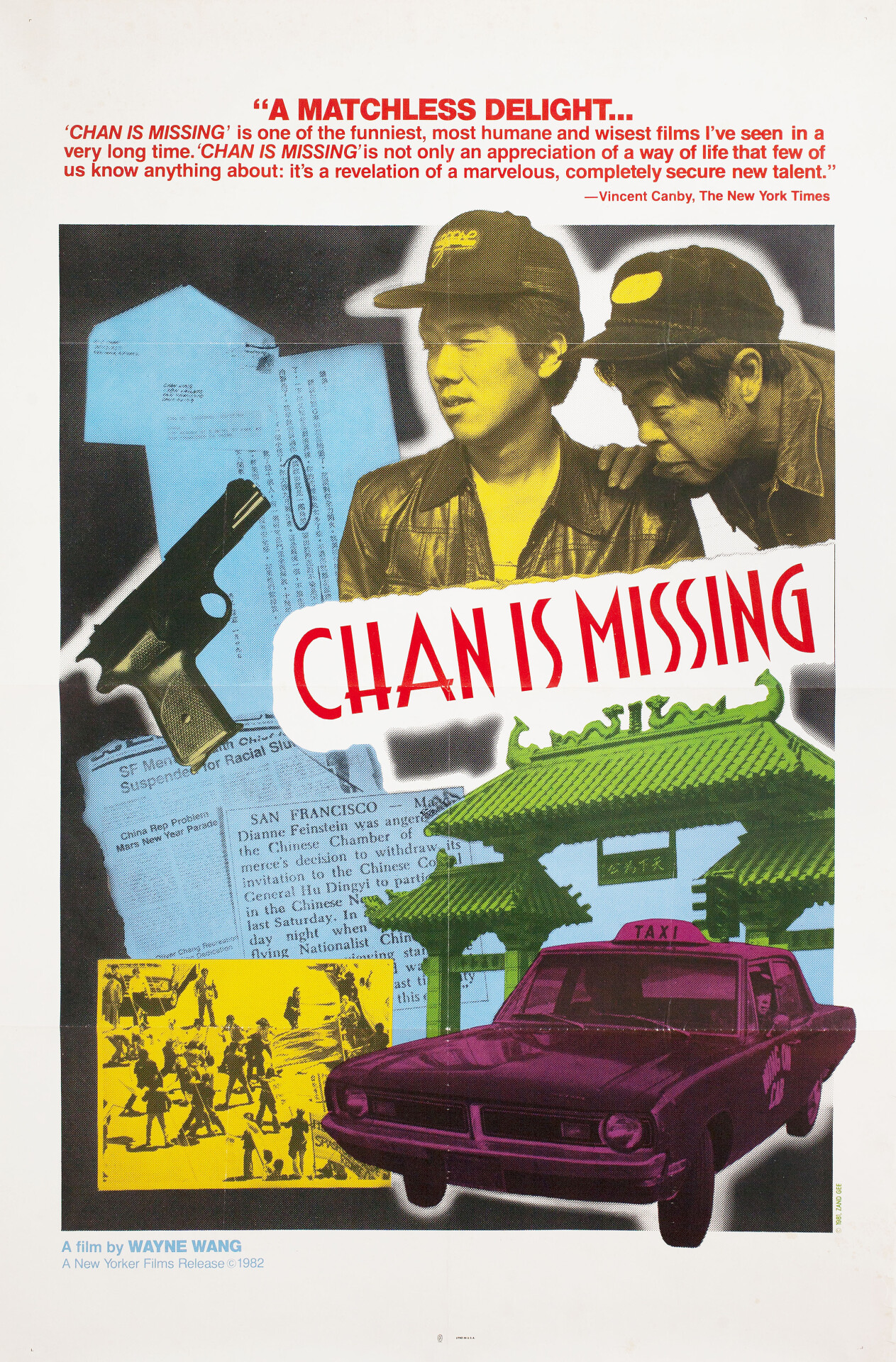 Хроника победы (Chan Is Missing, 1982), режиссёр Уэйн Ван, американский постер к фильму, автор Занд Джи (графический дизайн, 1982 год)