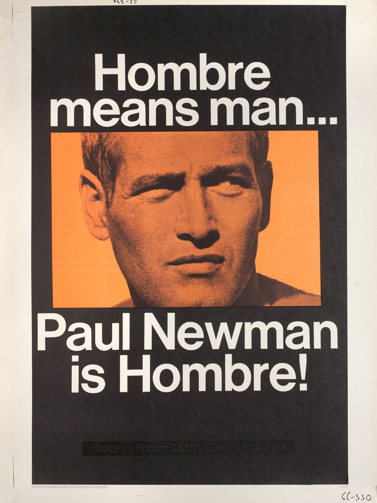 Омбре: Отважный стрелок (Hombre, 1967), режиссёр Мартин Ритт, минималистичный постер к фильму (США, 1967 год)