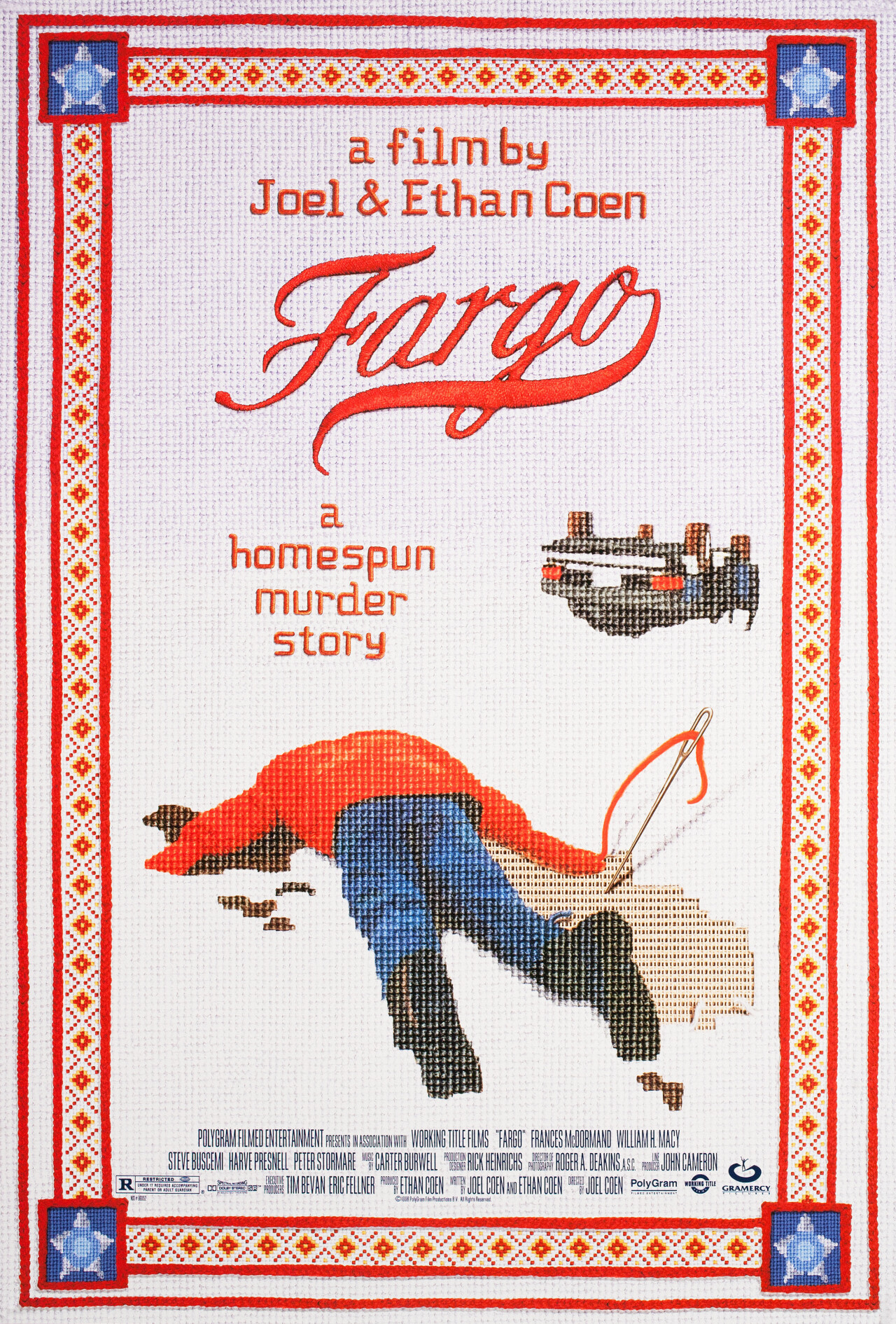 Фарго (Fargo, 1996), режиссёр Братья Коэн, американский постер к фильму (графический дизайн, 1996 год)
