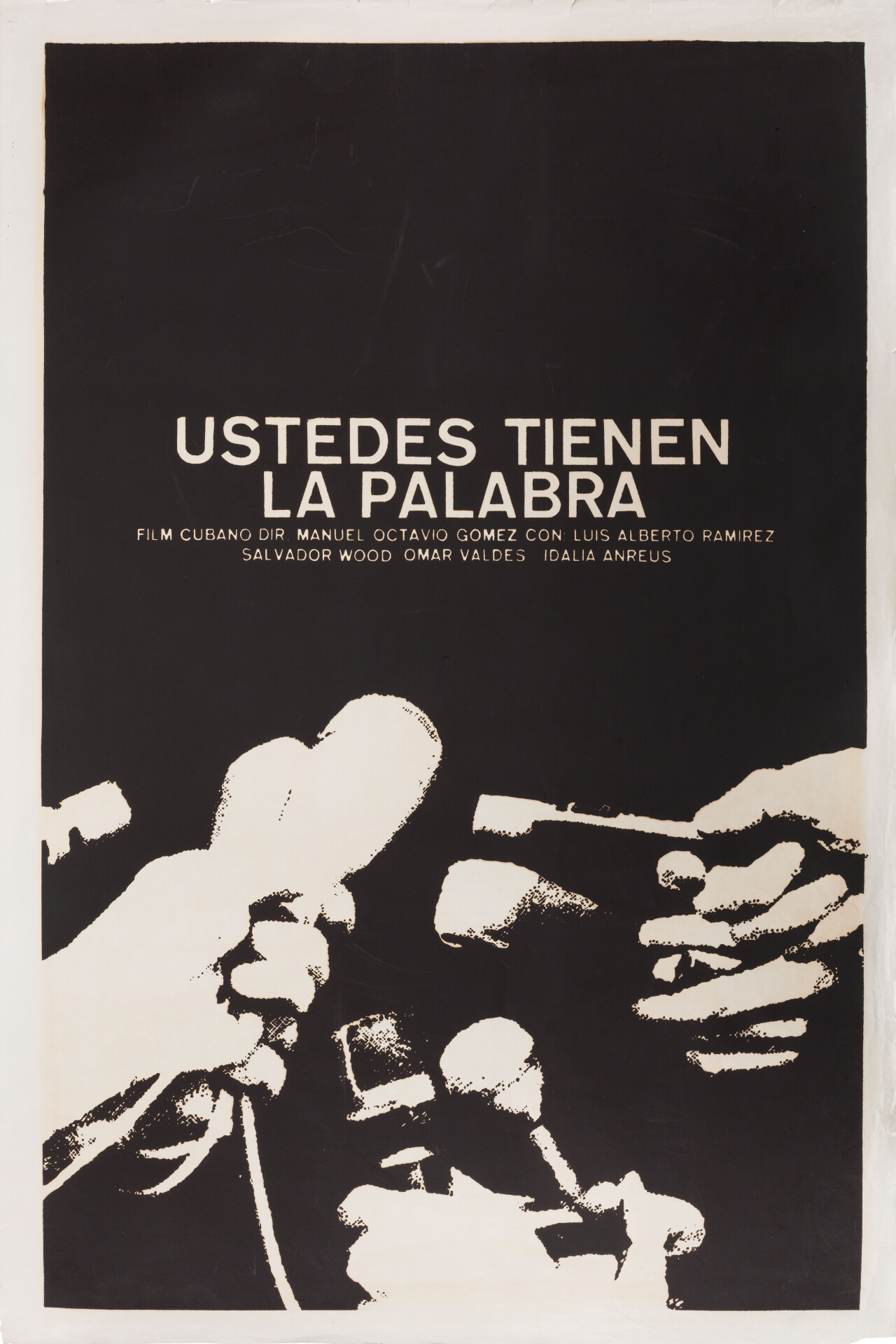 Вам слово (Ustedes tienen la palabra, 1974), режиссёр Мануэль Октавио Гомес, кубинский постер к фильму (графический дизайн, 1974 год)