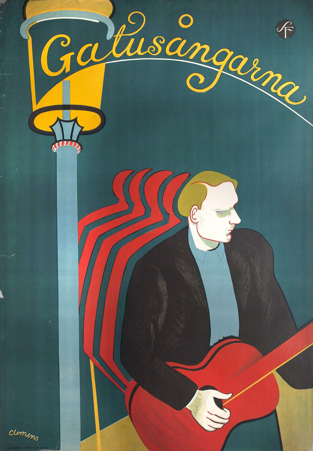 Уличная песня (The Street Song, 1931), режиссёр Лупу Пик, шведский постер к фильму, автор Клеменс (графический дизайн, 1931 год)