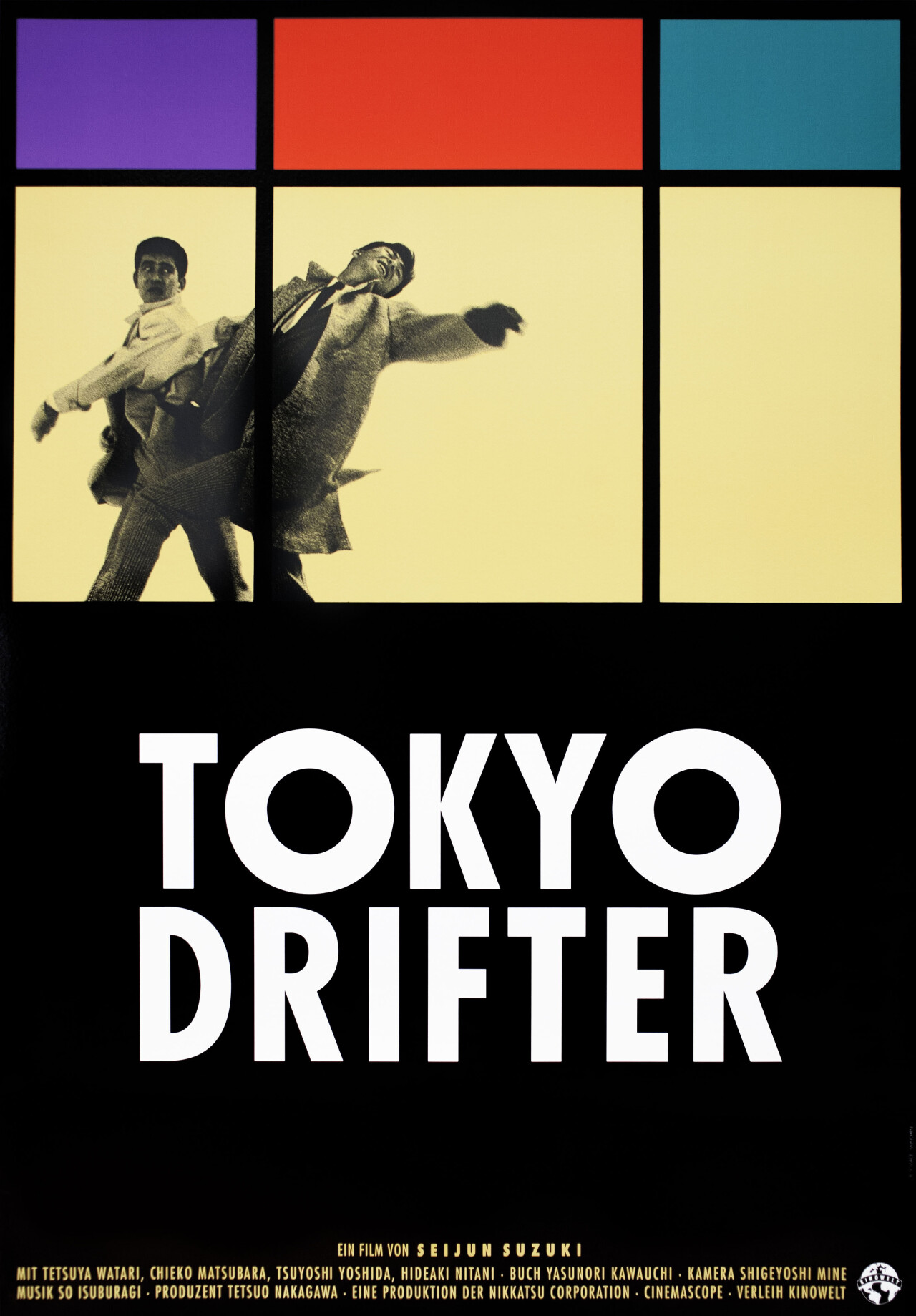 Токийский скиталец (Tokyo Drifter, 1966), режиссёр Сейджун Судзуки, немецкий (ФРГ) постер к фильму, автор Дж. Б. Совад (графический дизайн, 1988 год)