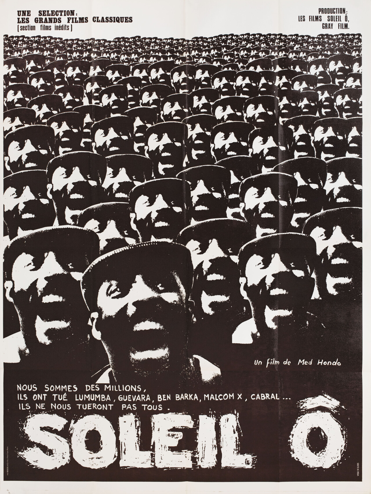 Соло (Soleil O, 1970), режиссёр Мед Хондо, французский постер к фильму (графический дизайн, 1970 год)