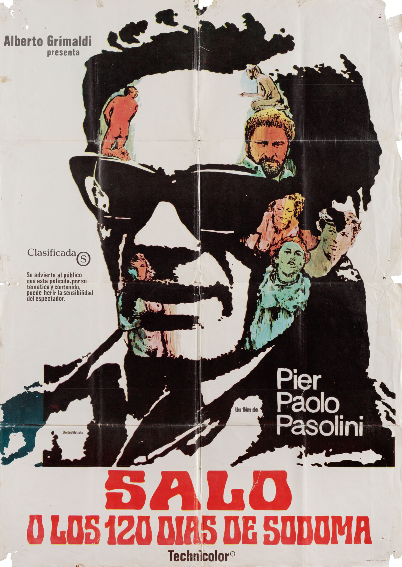 Сало, или 120 дней Содома (Salo, or the 120 Days of Sodom, 1975), режиссёр Пьер Паоло Пазолини, испанский постер к фильму (графический дизайн, 1980 год)