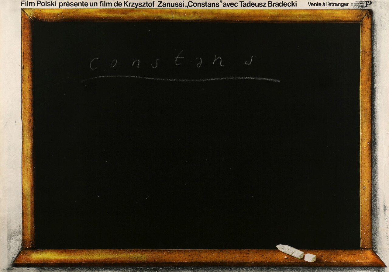 Константа (The Constant Factor, 1980), режиссёр Кшиштоф Занусси, минималистичный постер к фильму (Польша, 1980 год), автор Ежи Чернявский