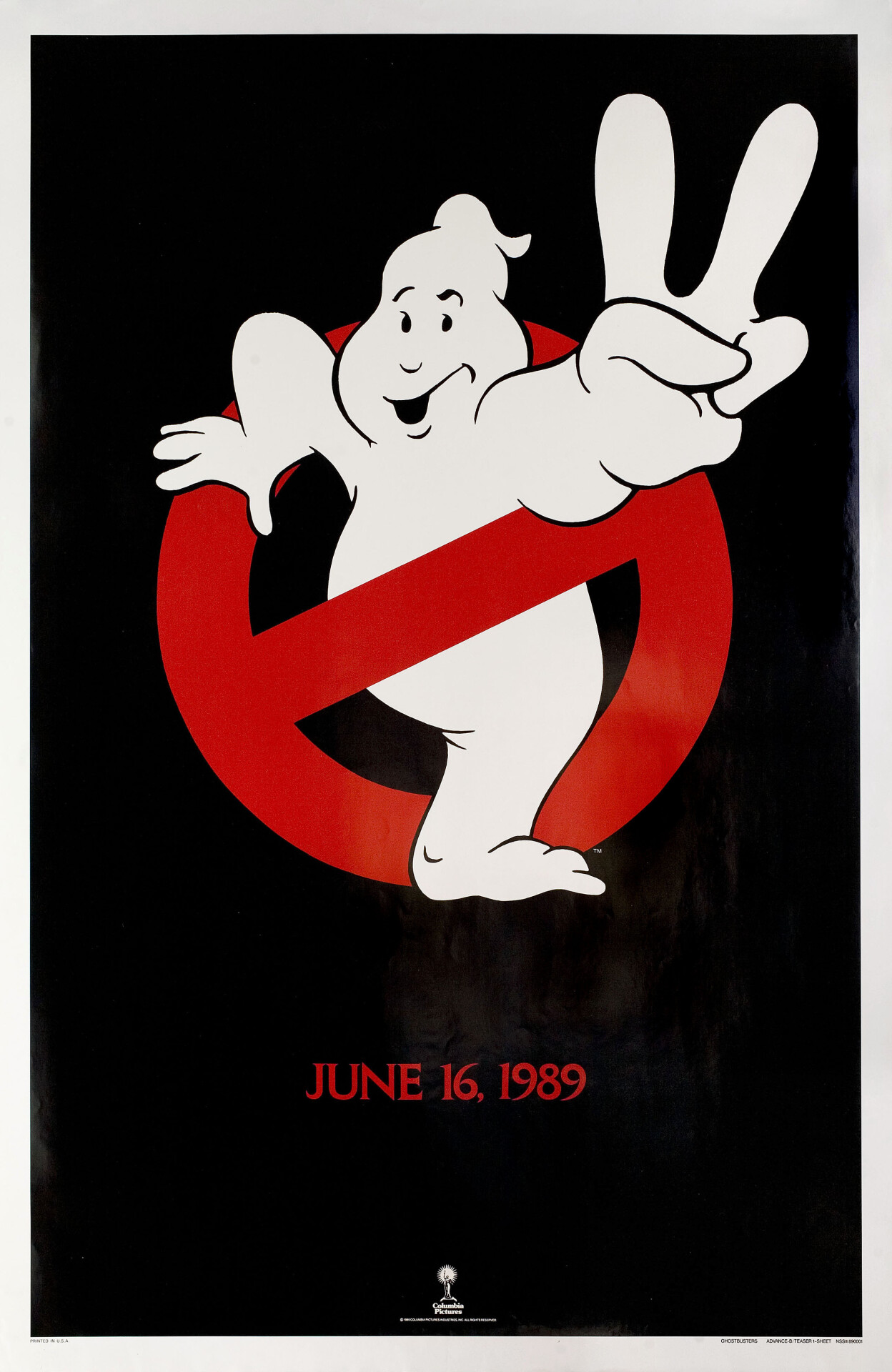 Охотники за привидениями 2 (Ghostbusters II, 1989), режиссёр Иван Рейтман, минималистичный постер к фильму (США, 1988 год)