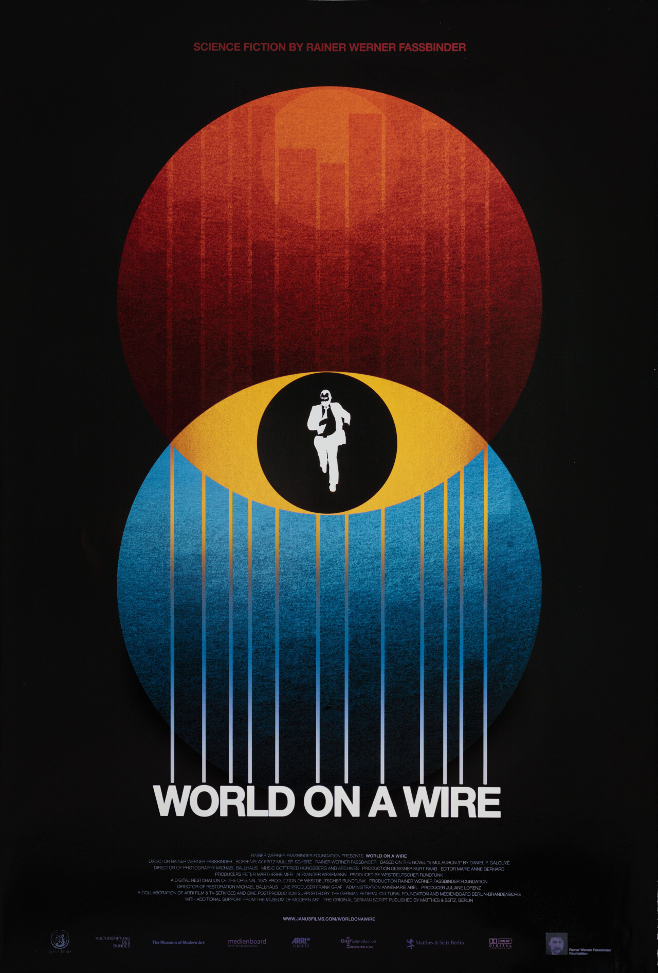 Мир на проводе (Welt am Draht 1973), режиссёр Райнер Вернер Фассбиндер, американский постер к фильму, автор Сэм Смит (графический дизайн, 2011 год)