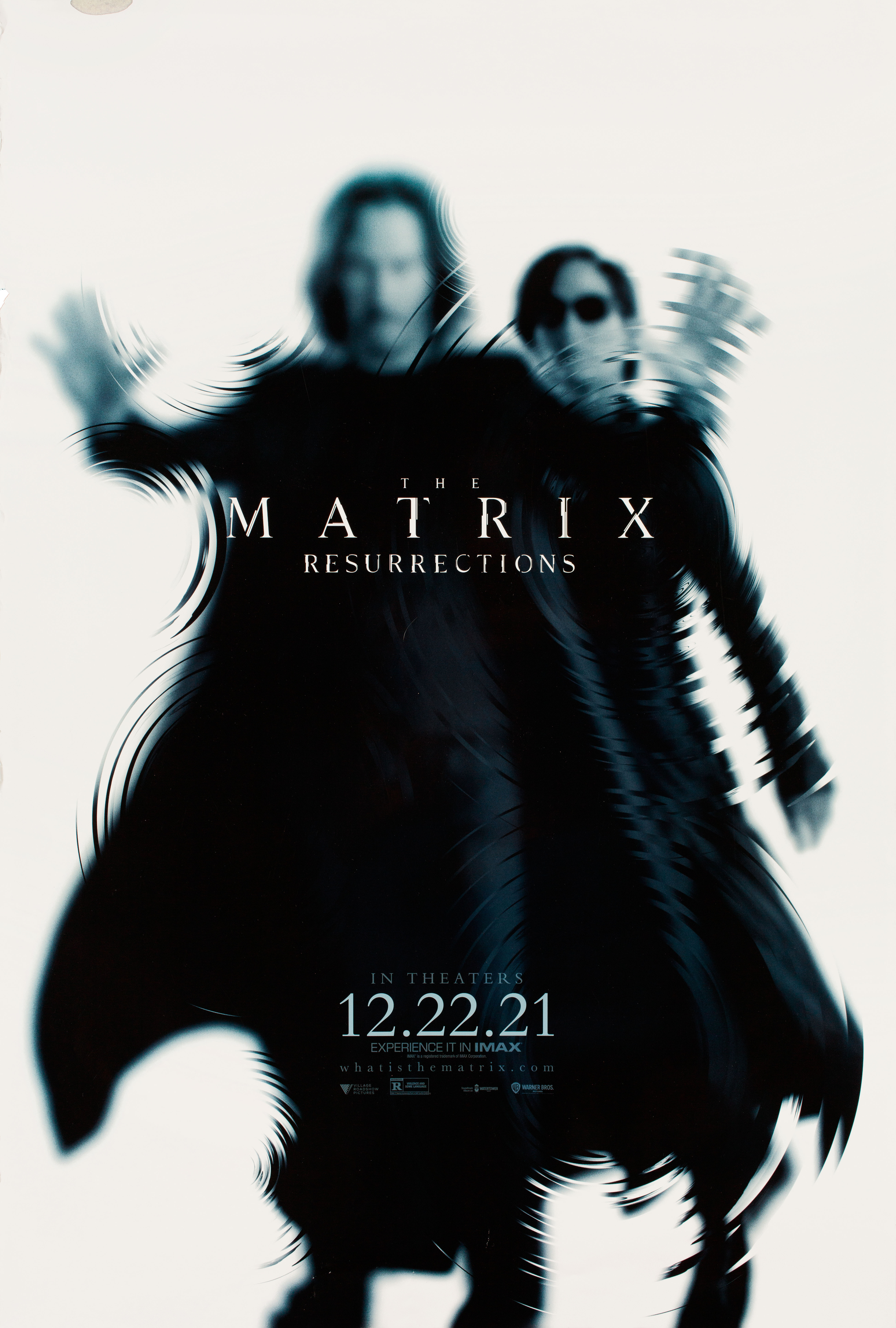 Матрица: Воскрешения (The Matrix Resurrections, 2021), режиссёр Лана и Лилли Вачовски, американский постер к фильму (графический дизайн, 2021 год)