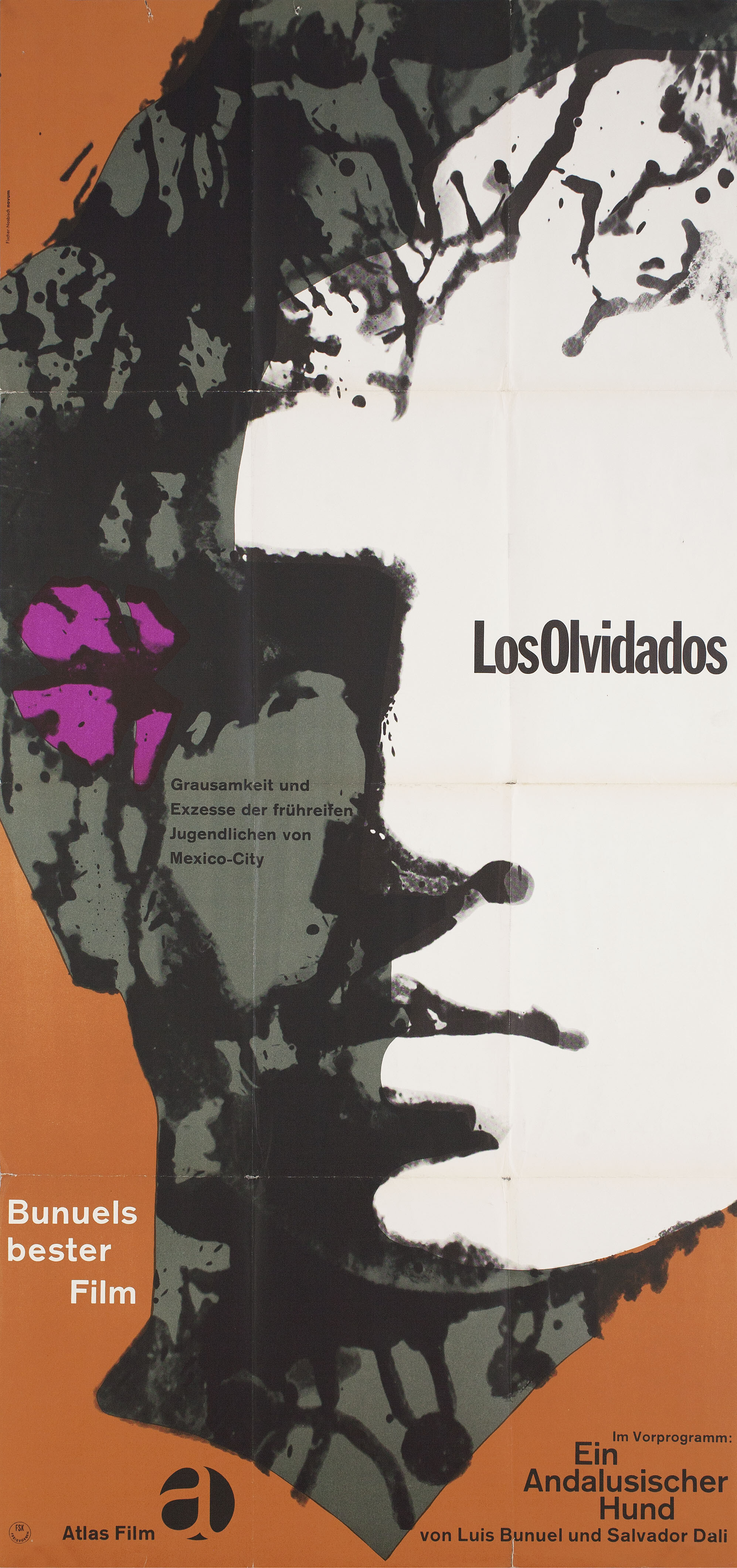 Забытые (Los Olvidados, 1950), режиссёр Луис Бунюэль, немецкий (ФРГ) постер к фильму, автор Доротея Фишер-Носбиш (графический дизайн, 1962 год)