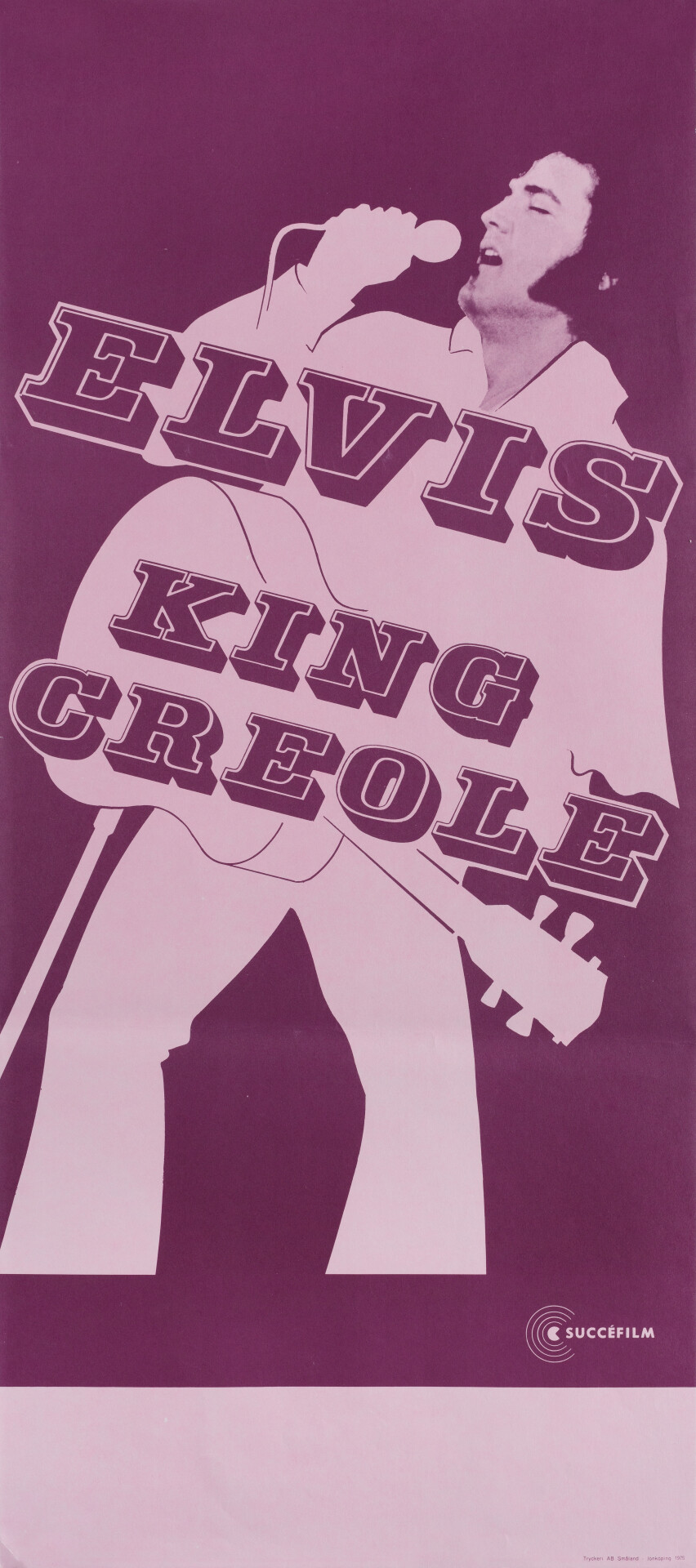 Кинг Креол (King Creole, 1958), режиссёр Майкл Кертиц, шведский постер к фильму (графический дизайн, 1975 год)