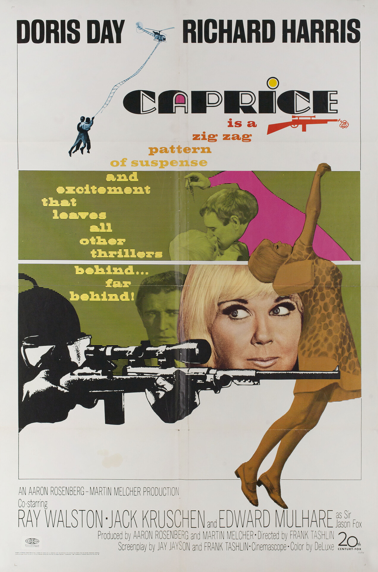 Каприз (Caprice, 1967), режиссёр Фрэнк Ташлин, американский постер к фильму (графический дизайн, 1967 год)