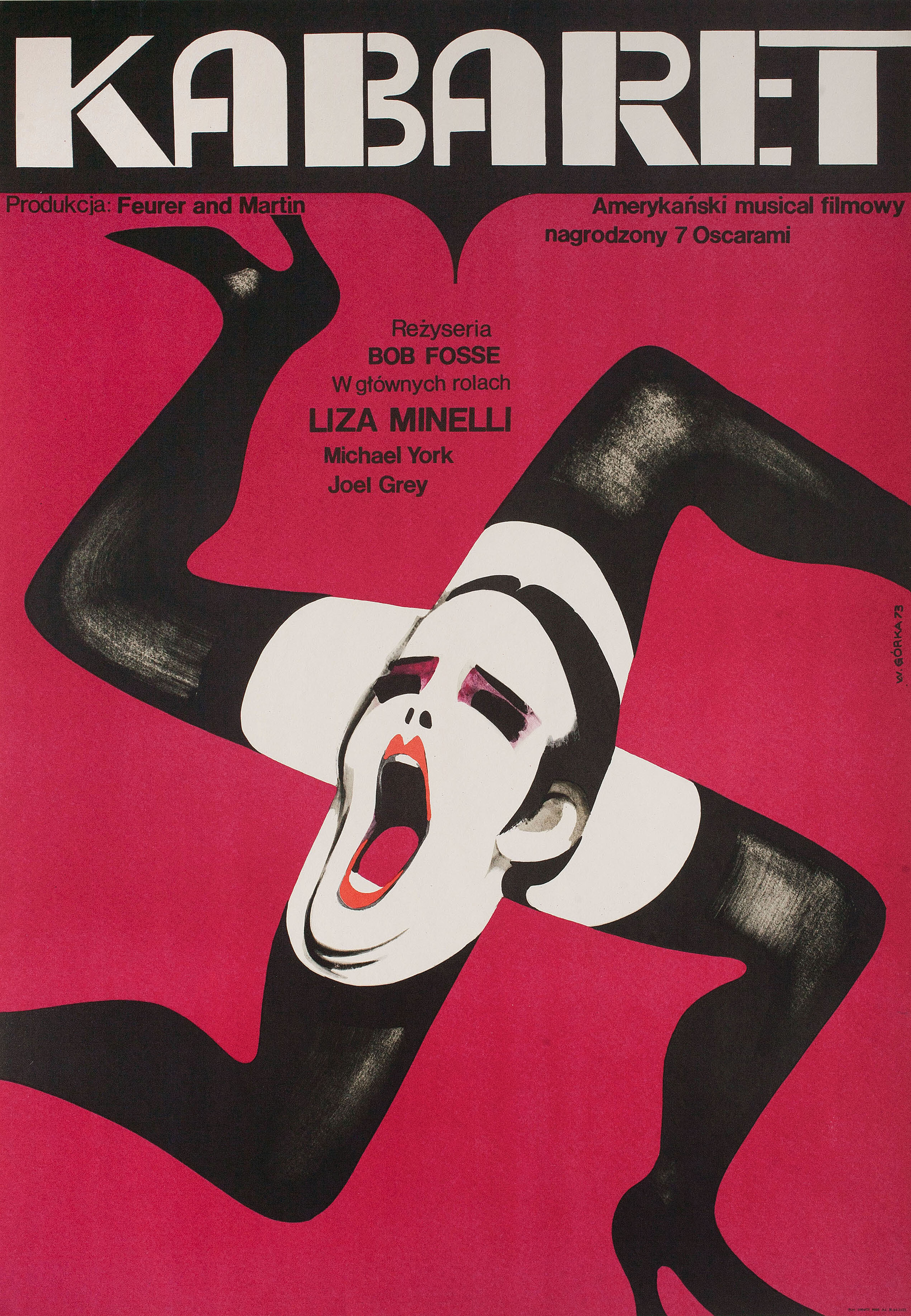 Кабаре (Cabaret, 1972), режиссёр Боб Фосс, польский постер к фильму, автор Виктор Горка (графический дизайн, 1973 год)