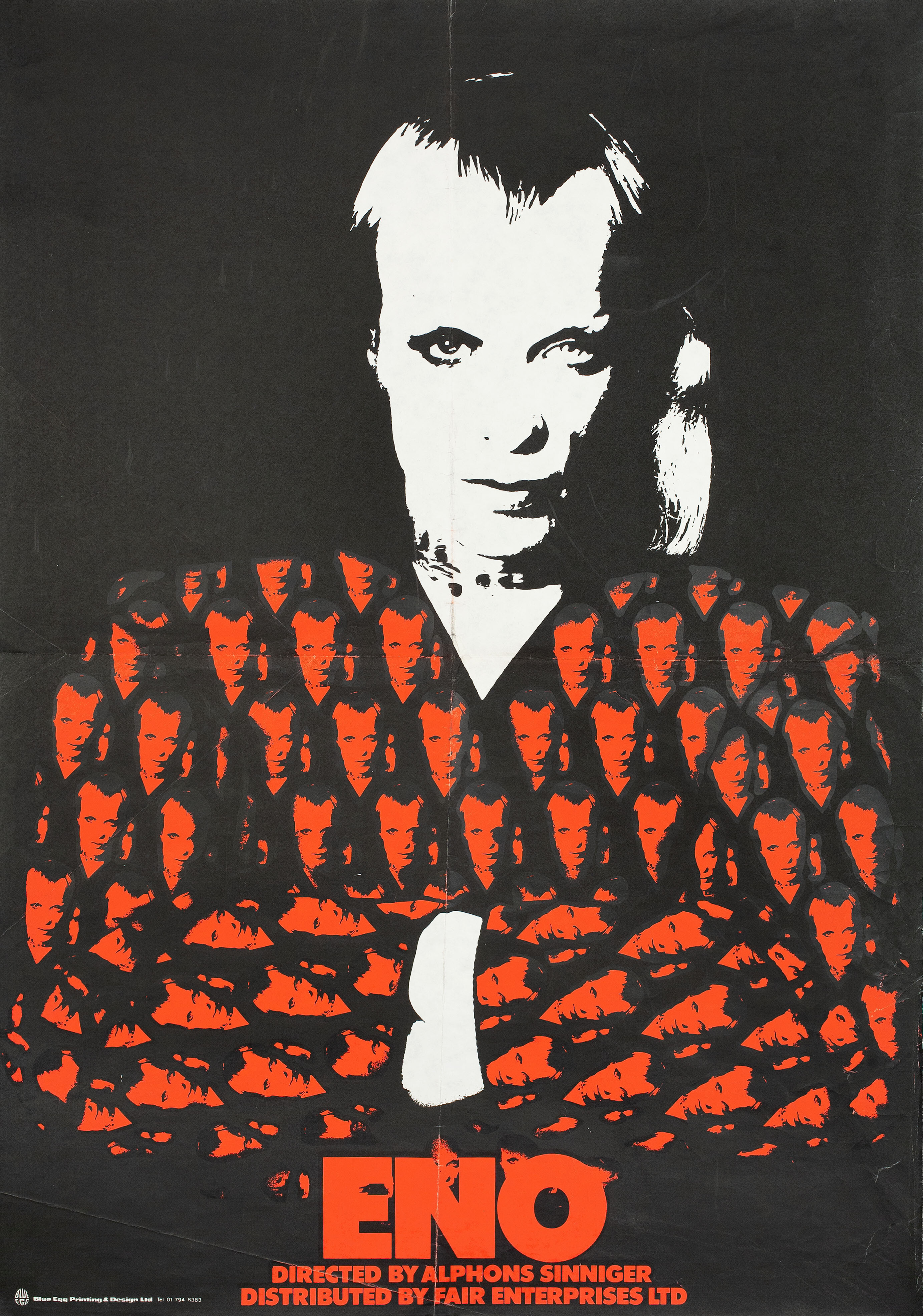 Ино (Eno, 1973), режиссёр Альфи Синнигер, британский постер к фильму (графический дизайн, 1973 год)