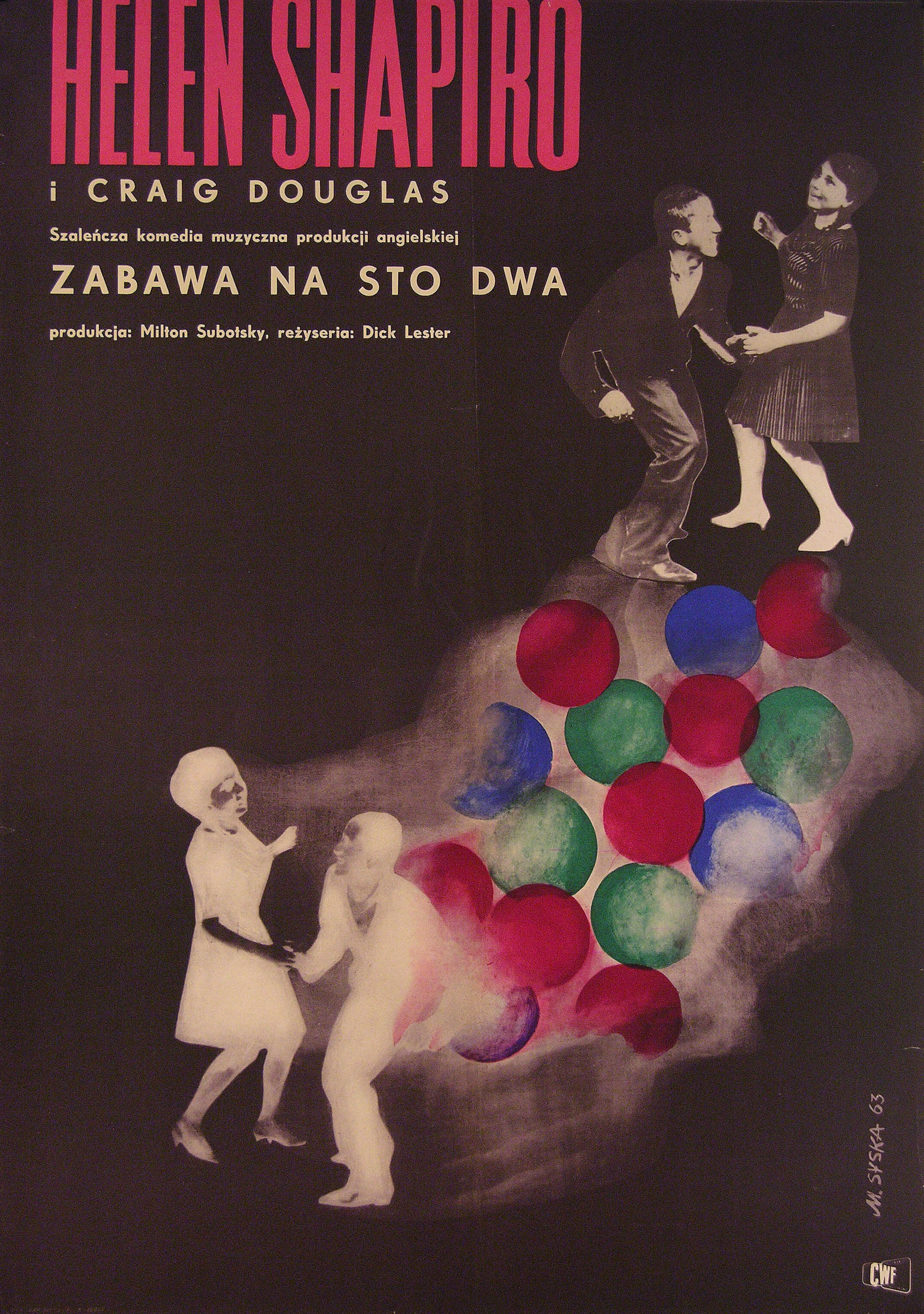 Это старомодно, папа (Ring-a-Ding Rhythm!, 1962), режиссёр Ричард Лестер, польский постер к фильму (графический дизайн, 1963 год)