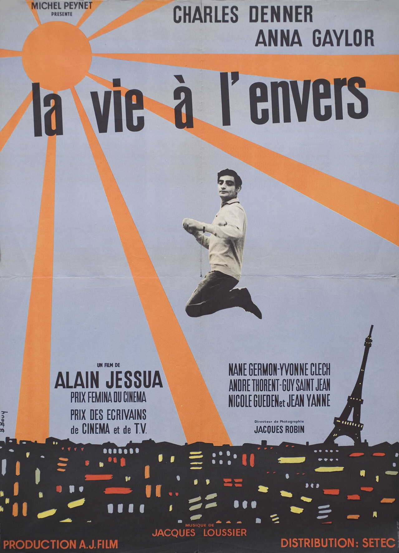 Жизнь наизнанку (Life Upside Down, 1964), режиссёр Ален Джессуа, французский постер к фильму, автор Буй (графический дизайн, 1964 год)