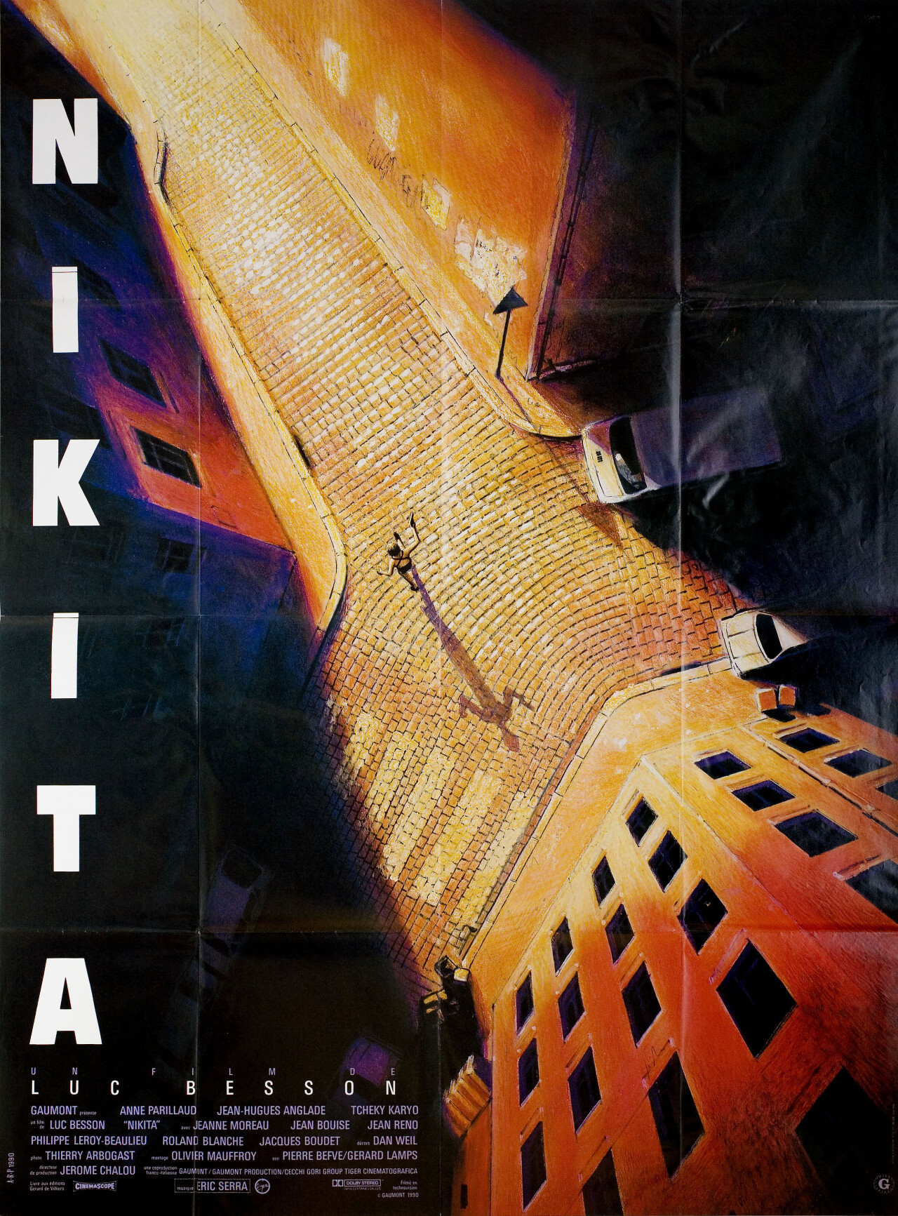 Никита (La Femme Nikita, 1990), режиссёр Люк Бессон, французский постер к фильму (графический дизайн, 1990 год)