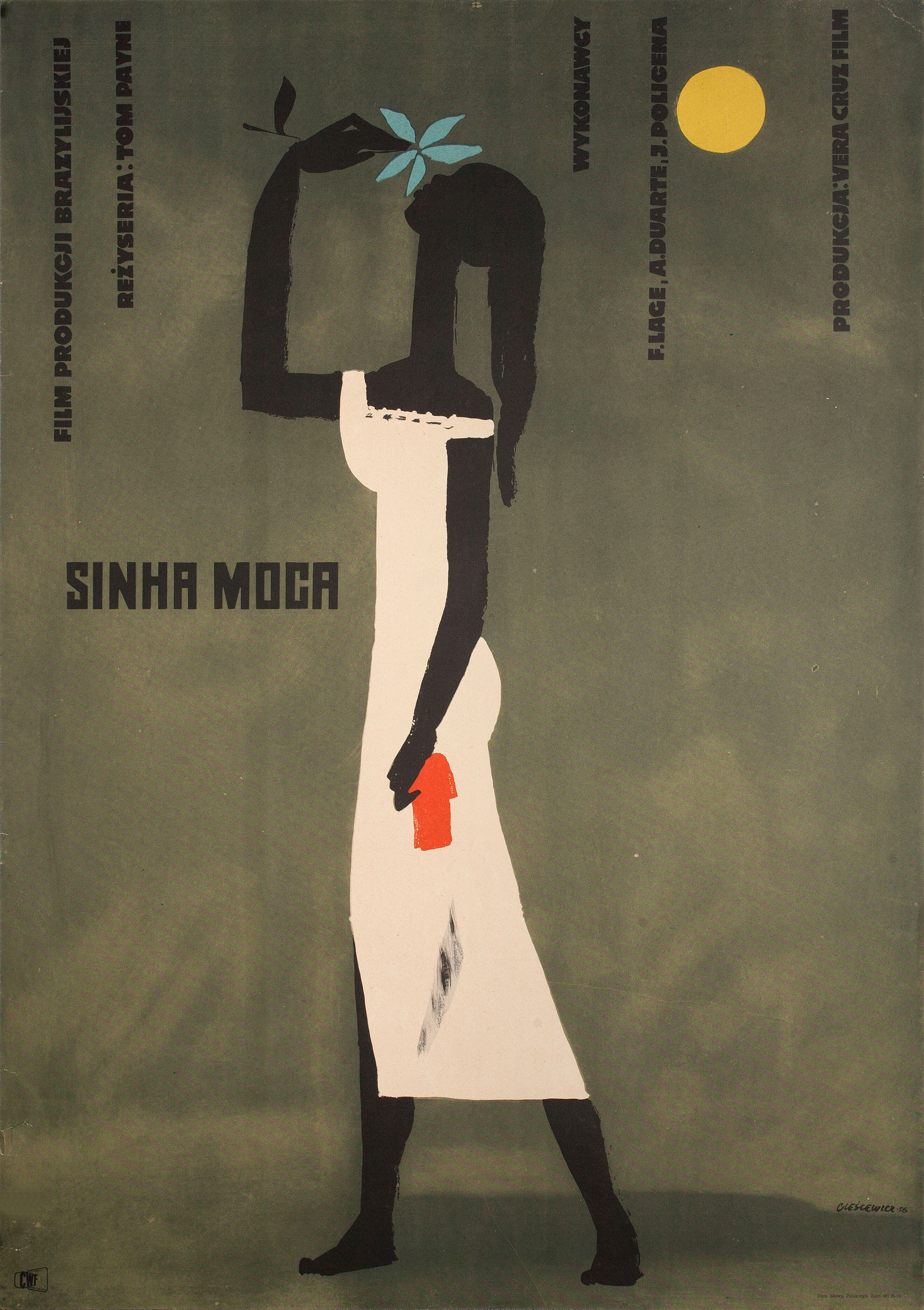 Сеньорита (The Landowners Daughter, 1953), режиссёр Том Пейн, минималистичный постер к фильму (Польша, 1956 год), автор Роман Чеслевич