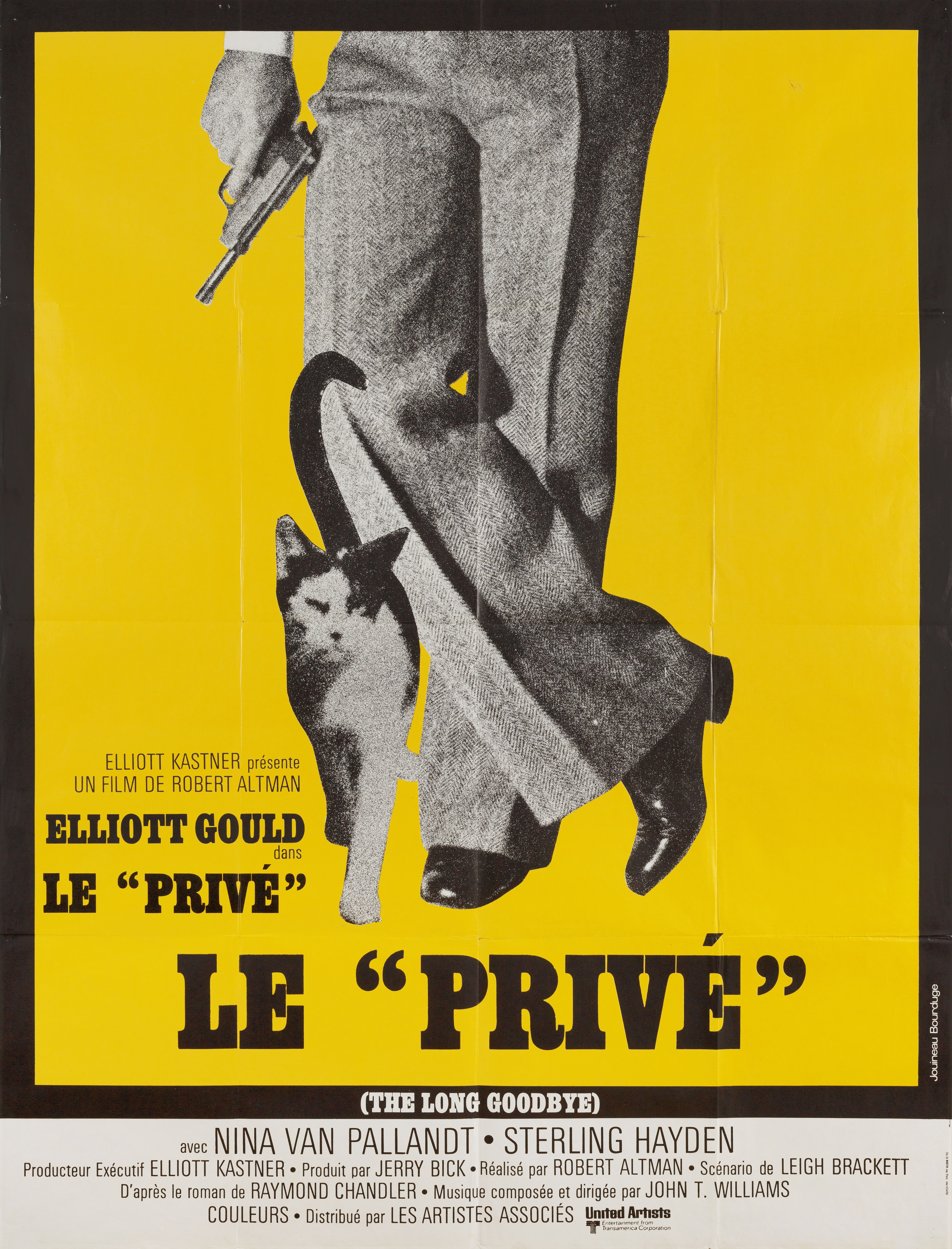 Долгое прощание (The Long Goodbye, 1973), режиссёр Роберт Альтман, французский постер к фильму, автор Жуино Бурдюж (графический дизайн, 1973 год)