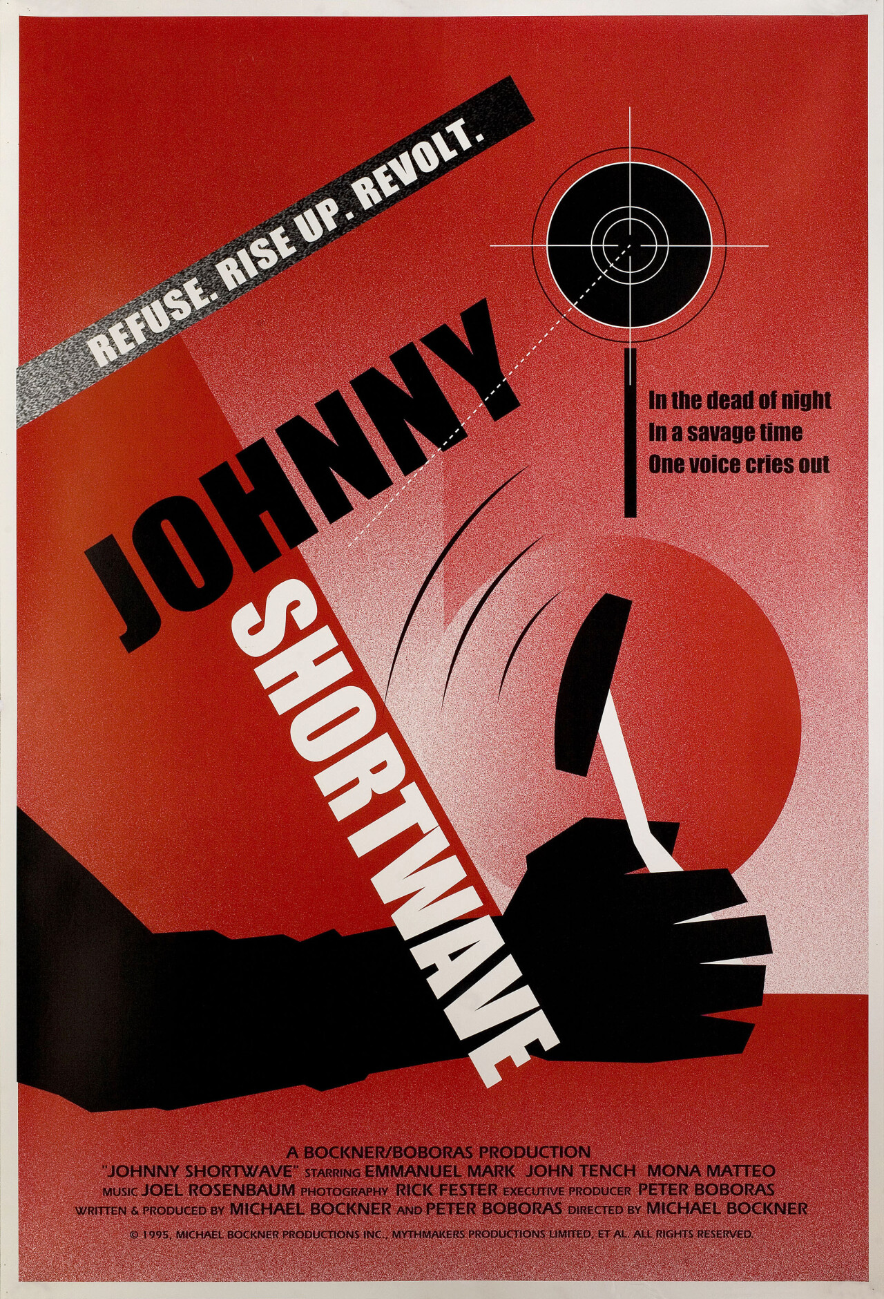Джонни Шортвейв (Johnny Shortwave, 1996), режиссёр Майкл Бокнер, американский постер к фильму (графический дизайн, 1996 год)